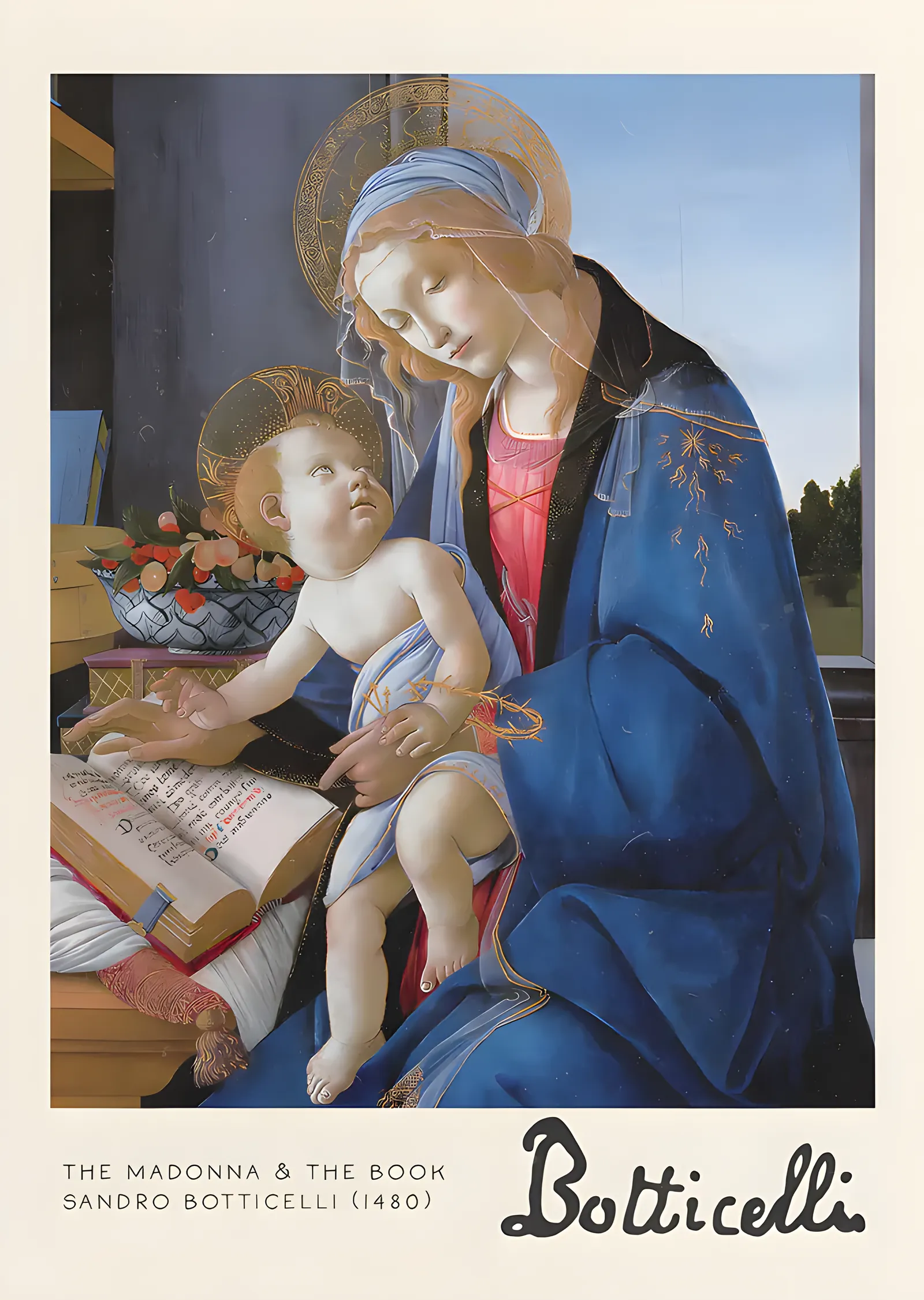 Botticelli - Madonna ve Kitap metal tablo