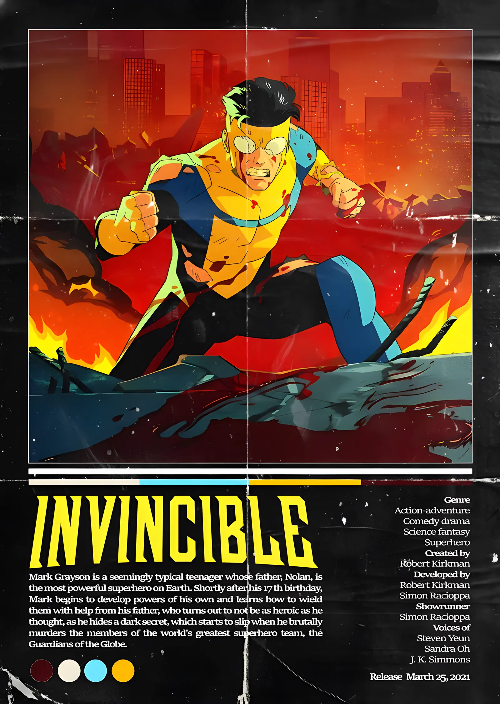 Invincible - Alevler İçinde Diz Çökmüş metal tablo
