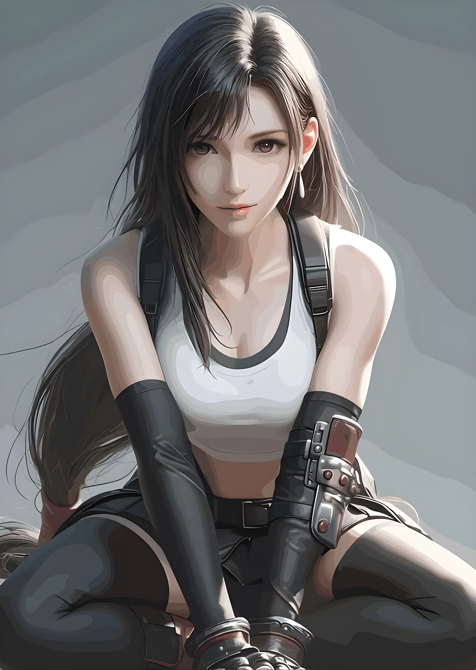 Tifa Lockhart - Yakın Portre metal tablo