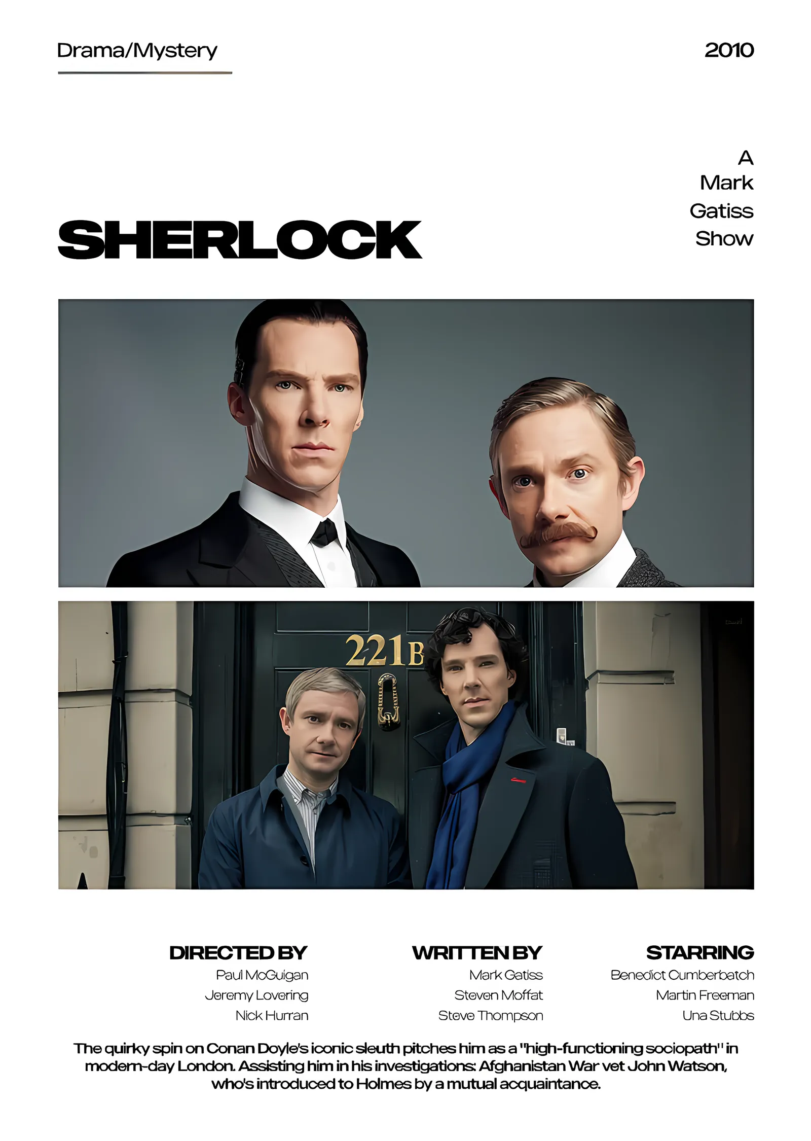 Sherlock - Dizi Künyesi Afişi metal tablo