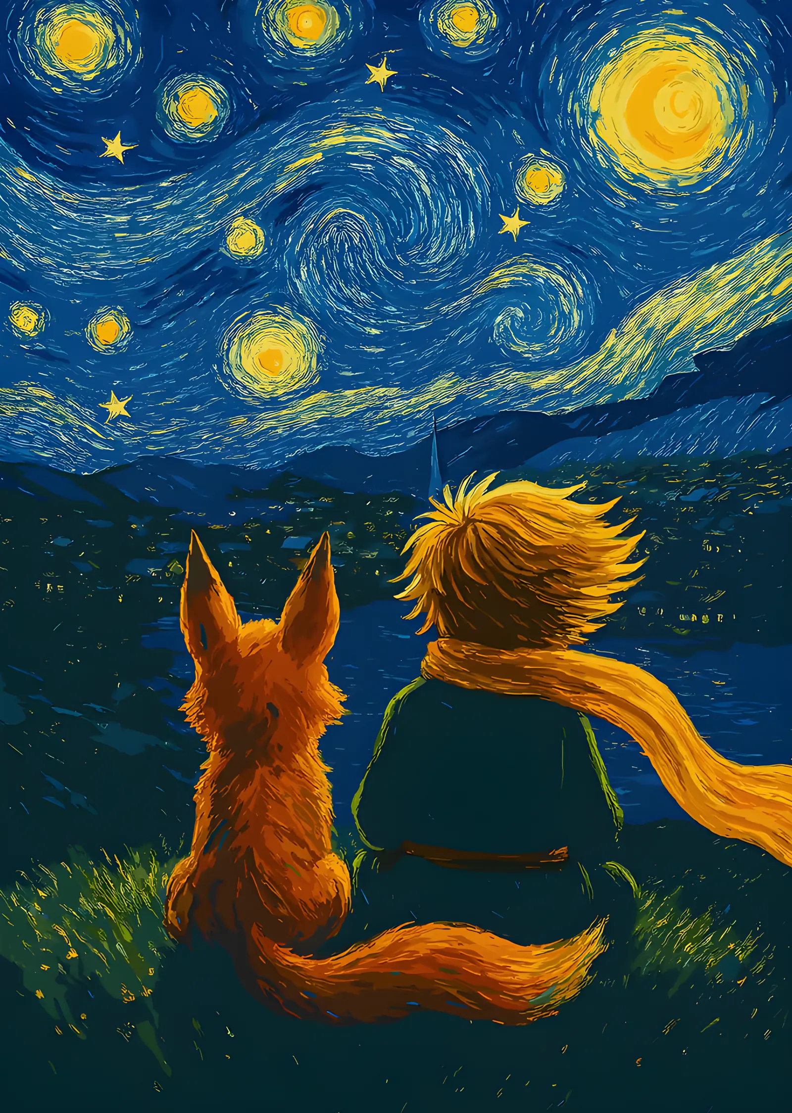 The Little Prince - Çayırda Yıldız Seyri metal tablo