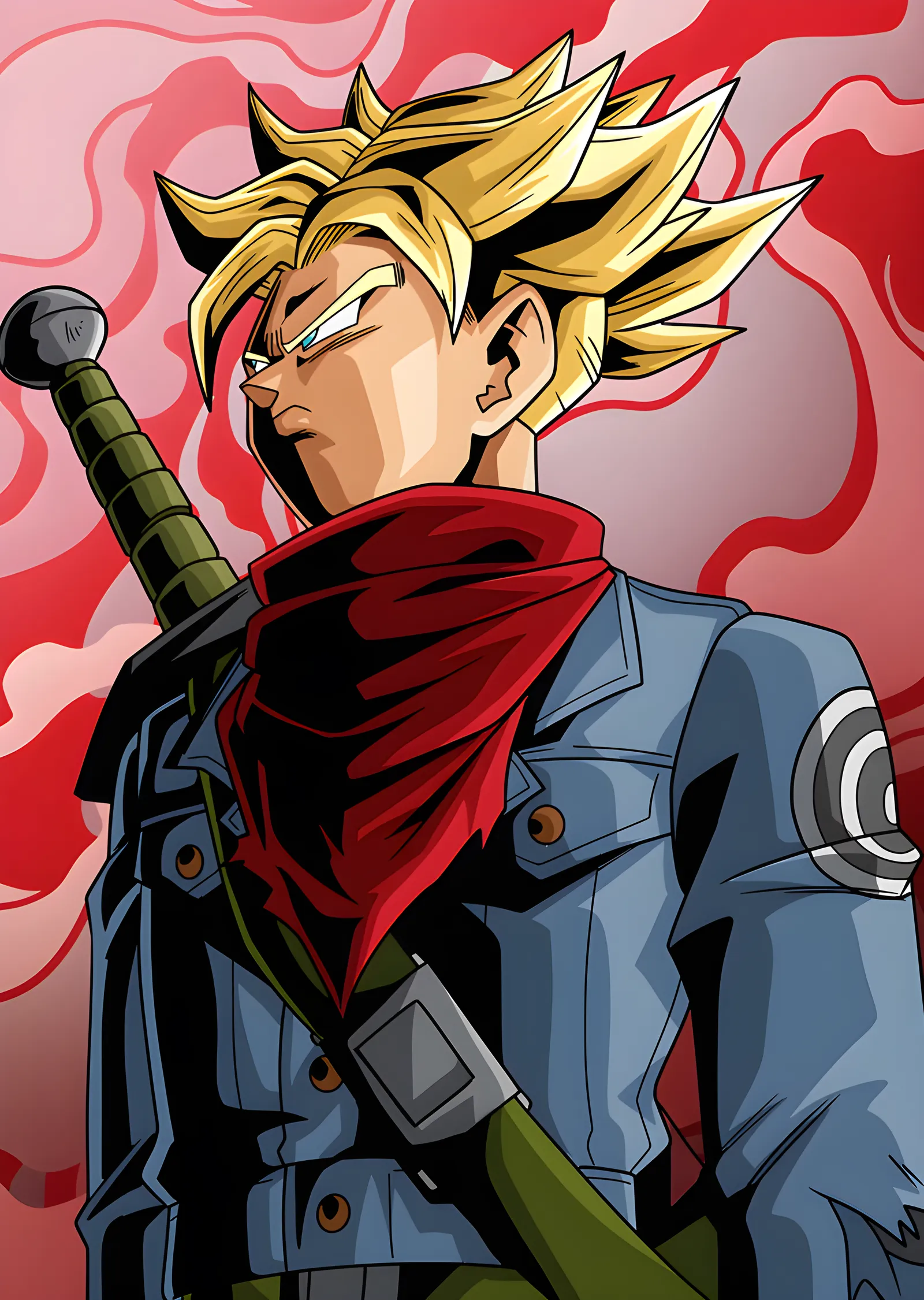 Dragon Ball - Kılıçlı Sarışın Savaşçı metal tablo