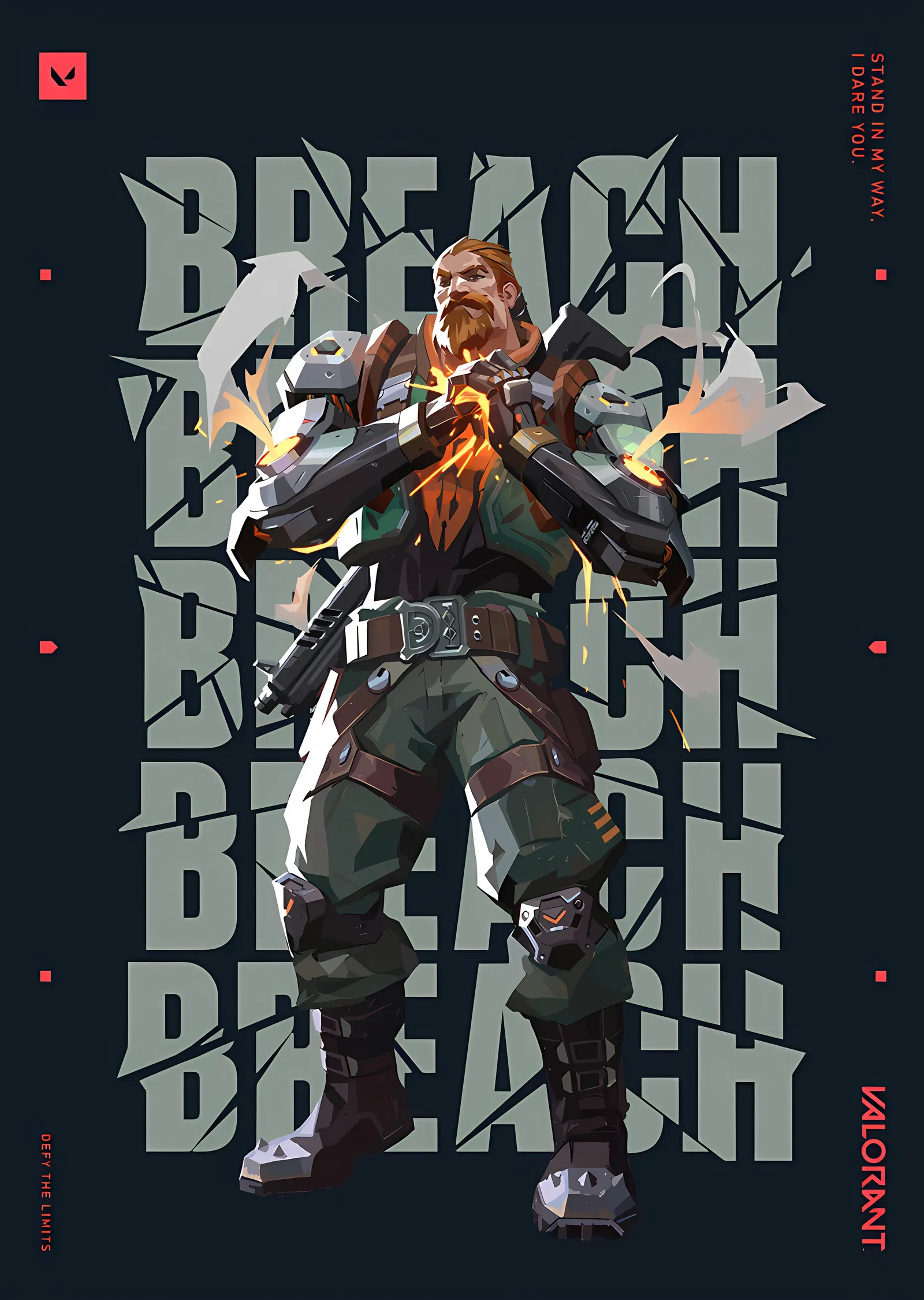 Valorant - Breach Ajan Afişi metal tablo
