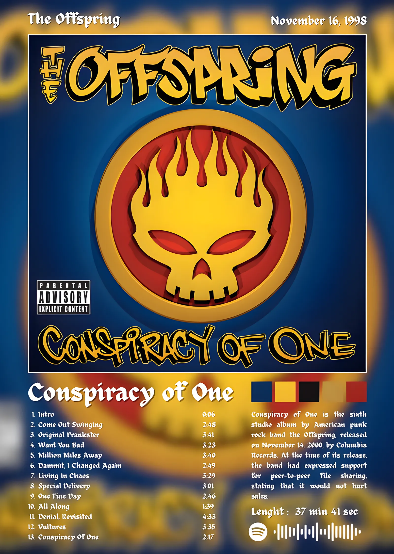 The Offspring - Conspiracy of One Albüm Künyesi metal tablo