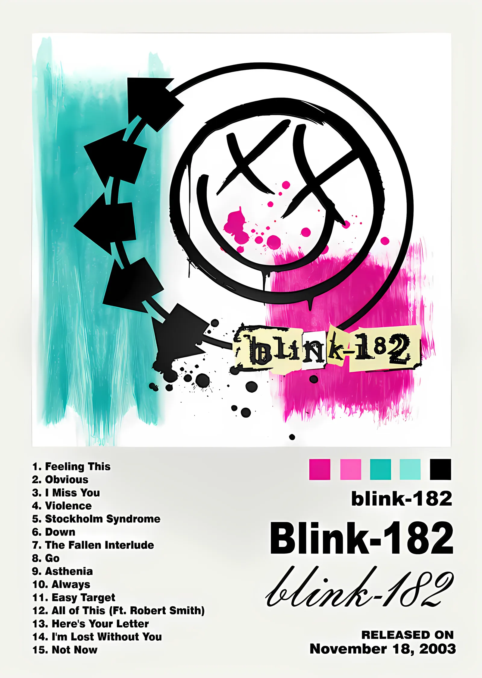 Blink-182 - 2003 Beyaz Künye metal tablo