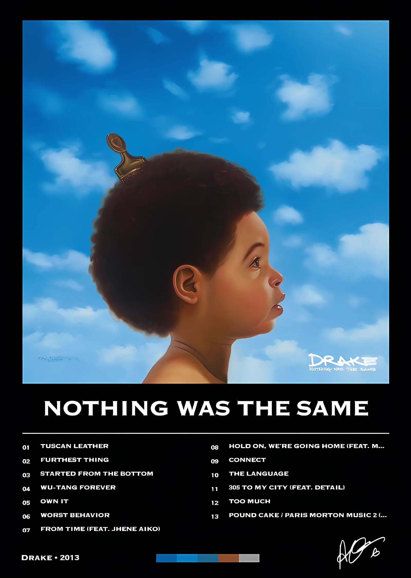 Drake - Nothing Was the Same metal tablo