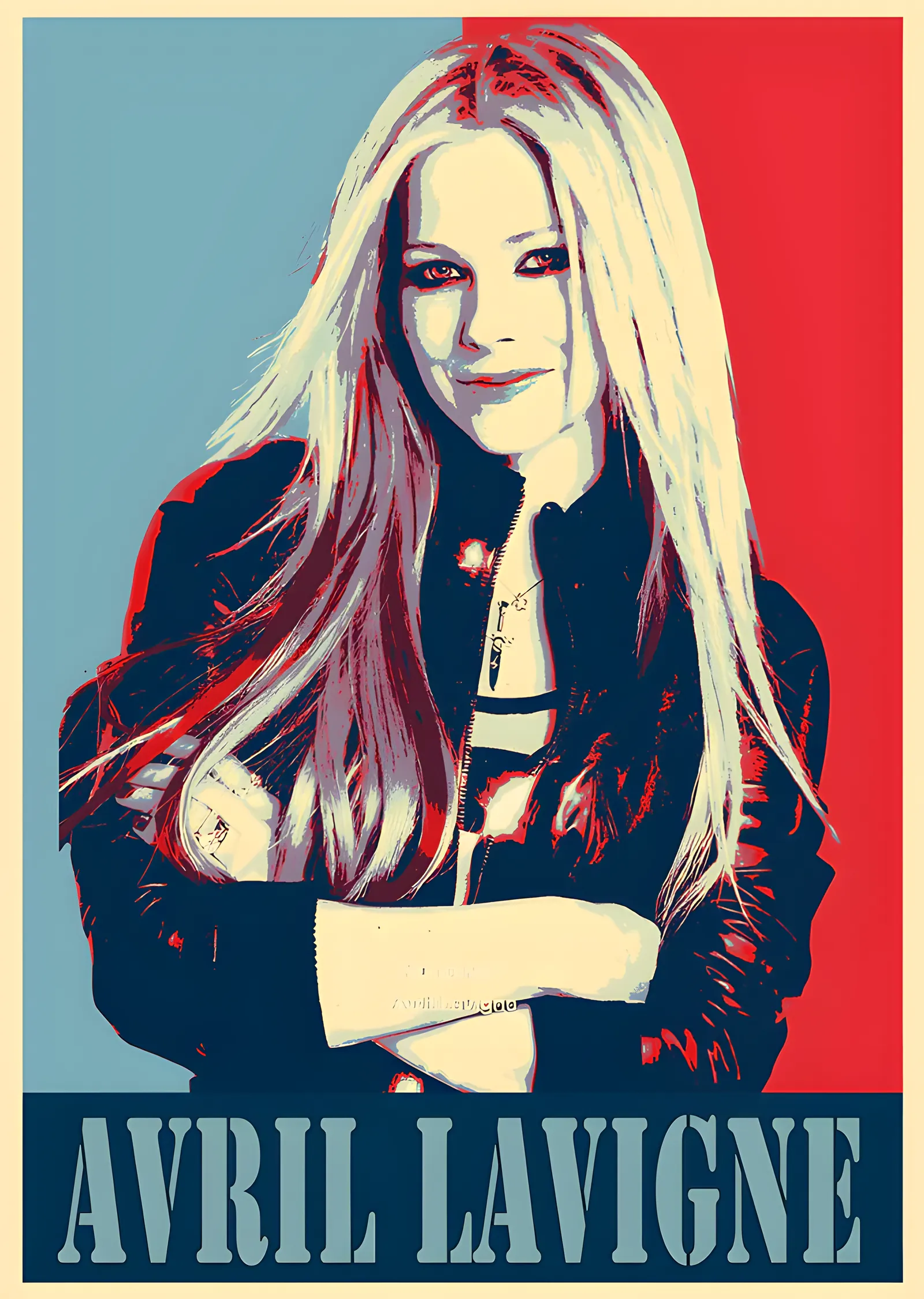 Avril Lavigne - Kollar Kavuşuk Poster Portre metal tablo
