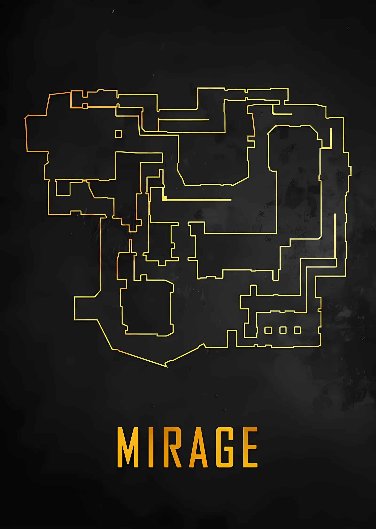 Counter-Strike Mirage - Kontur Plan metal tablo
