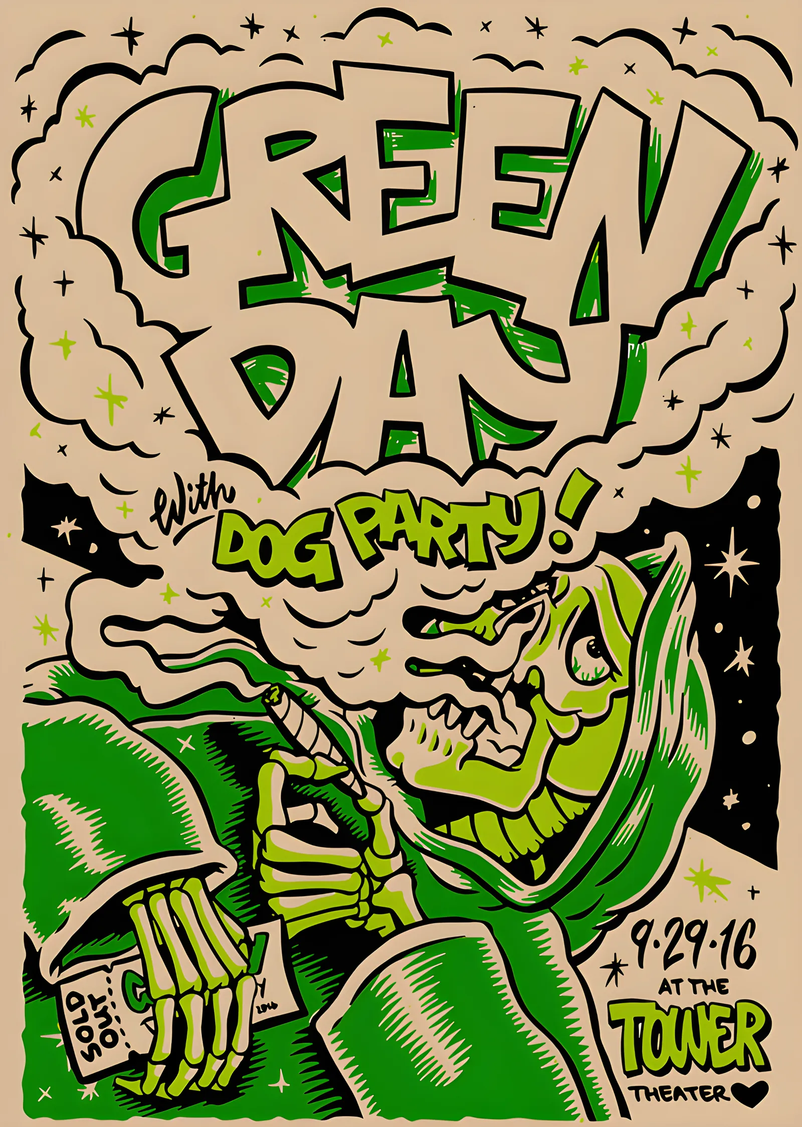 Green Day - Dog Party Konser Afişi metal tablo