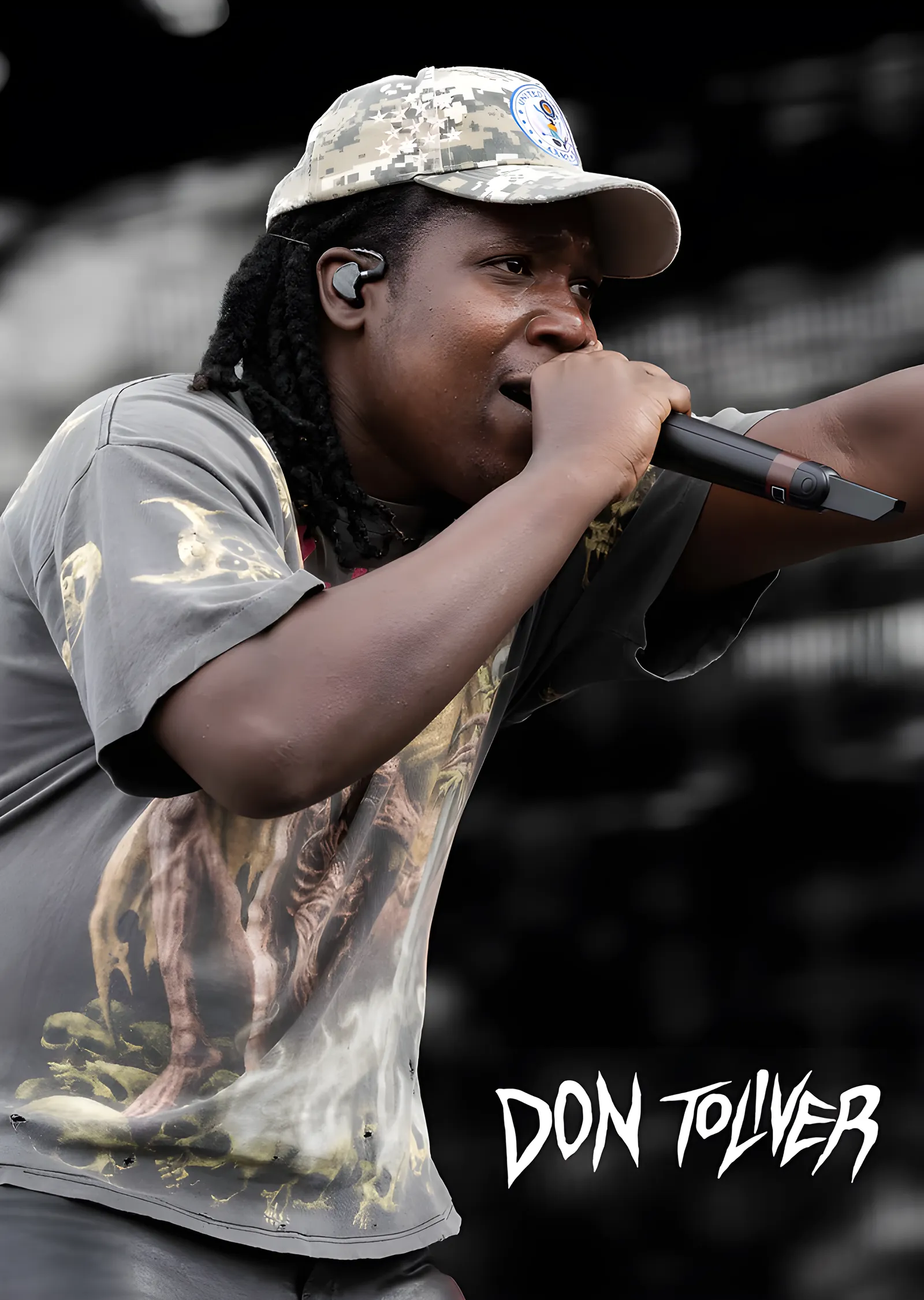 Don Toliver - Sahnede Mikrofonla metal tablo