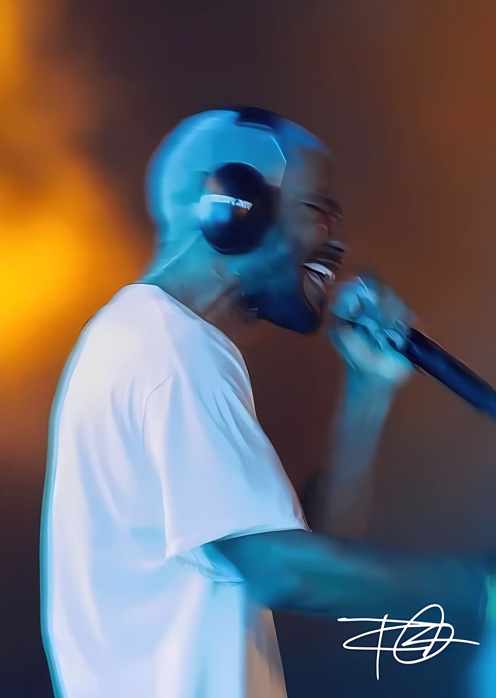 Frank Ocean - Mavi Işıkta metal tablo
