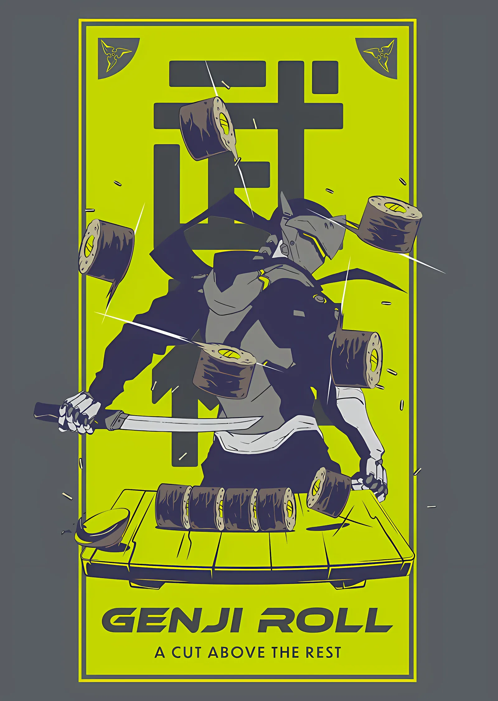 Genji Roll - Overwatch metal tablo