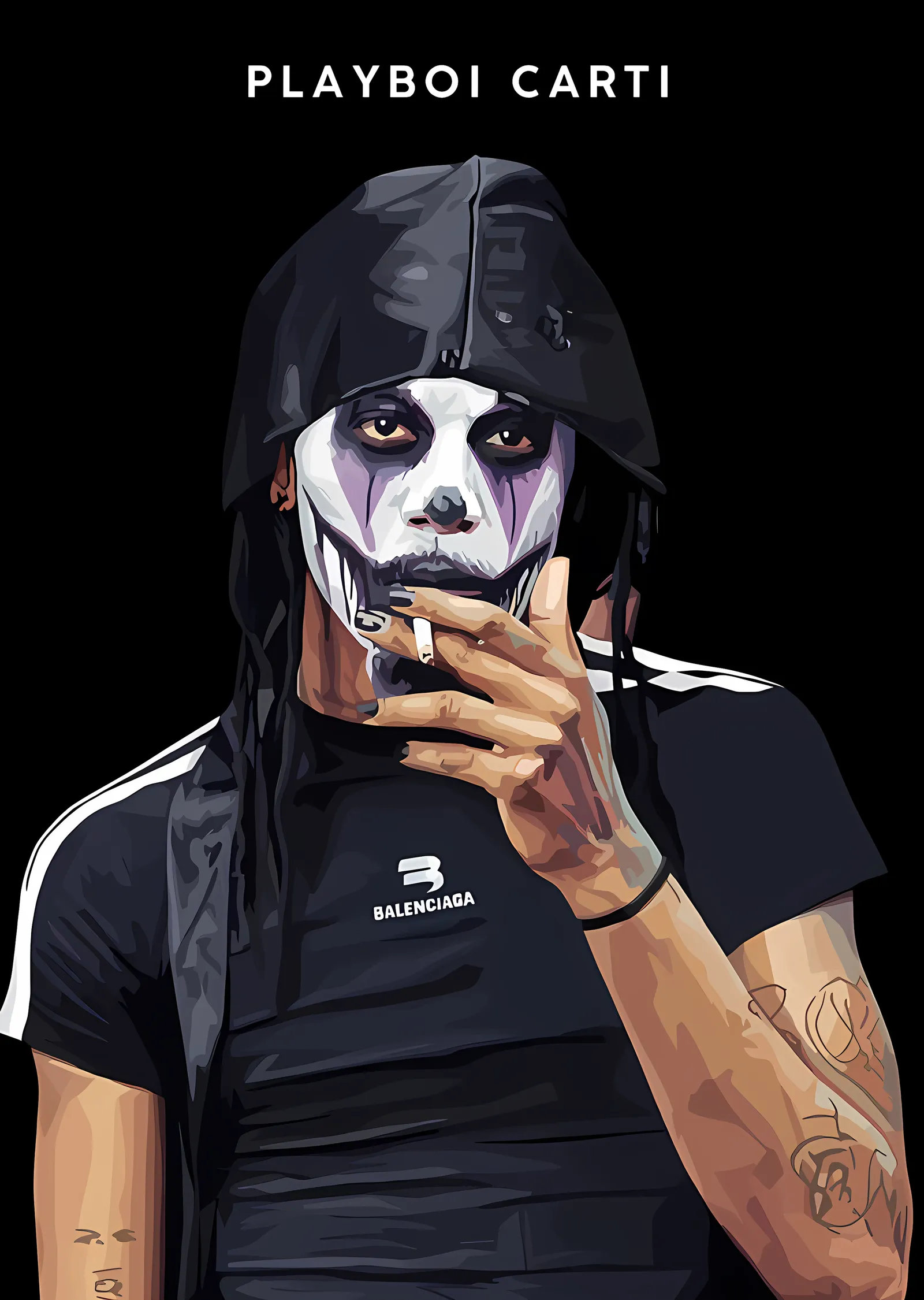Playboi Carti - Palyaço Makyajı metal tablo