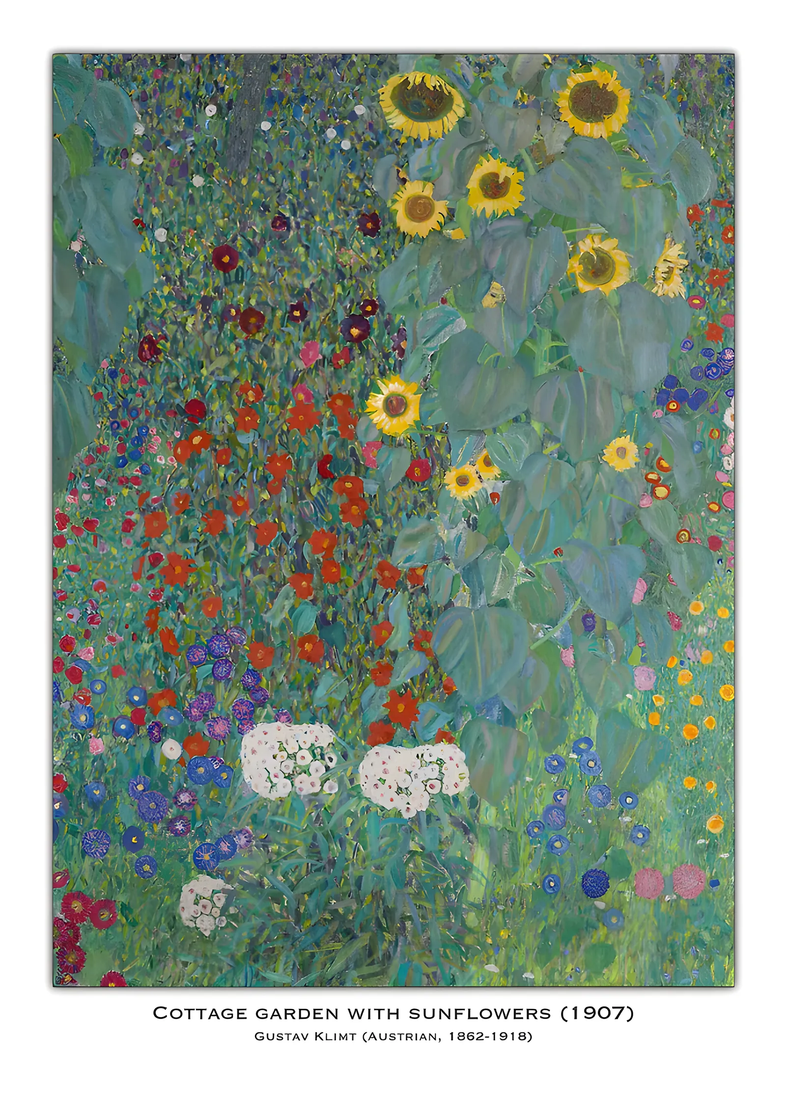 Gustav Klimt - Ayçiçekli Köy Bahçesi metal tablo