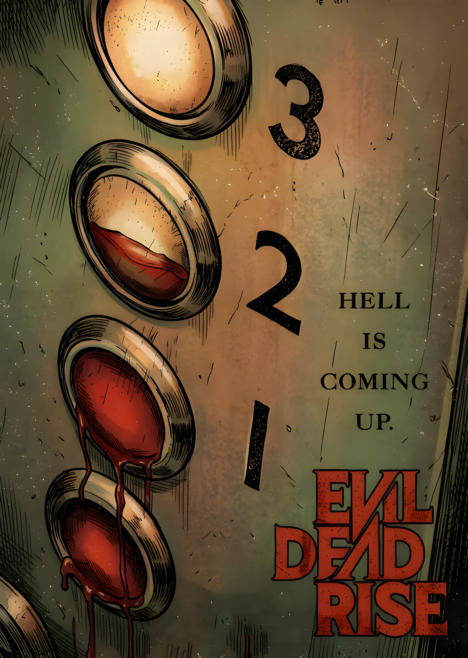 Evil Dead Rise - Hell Is Coming Up metal tablo