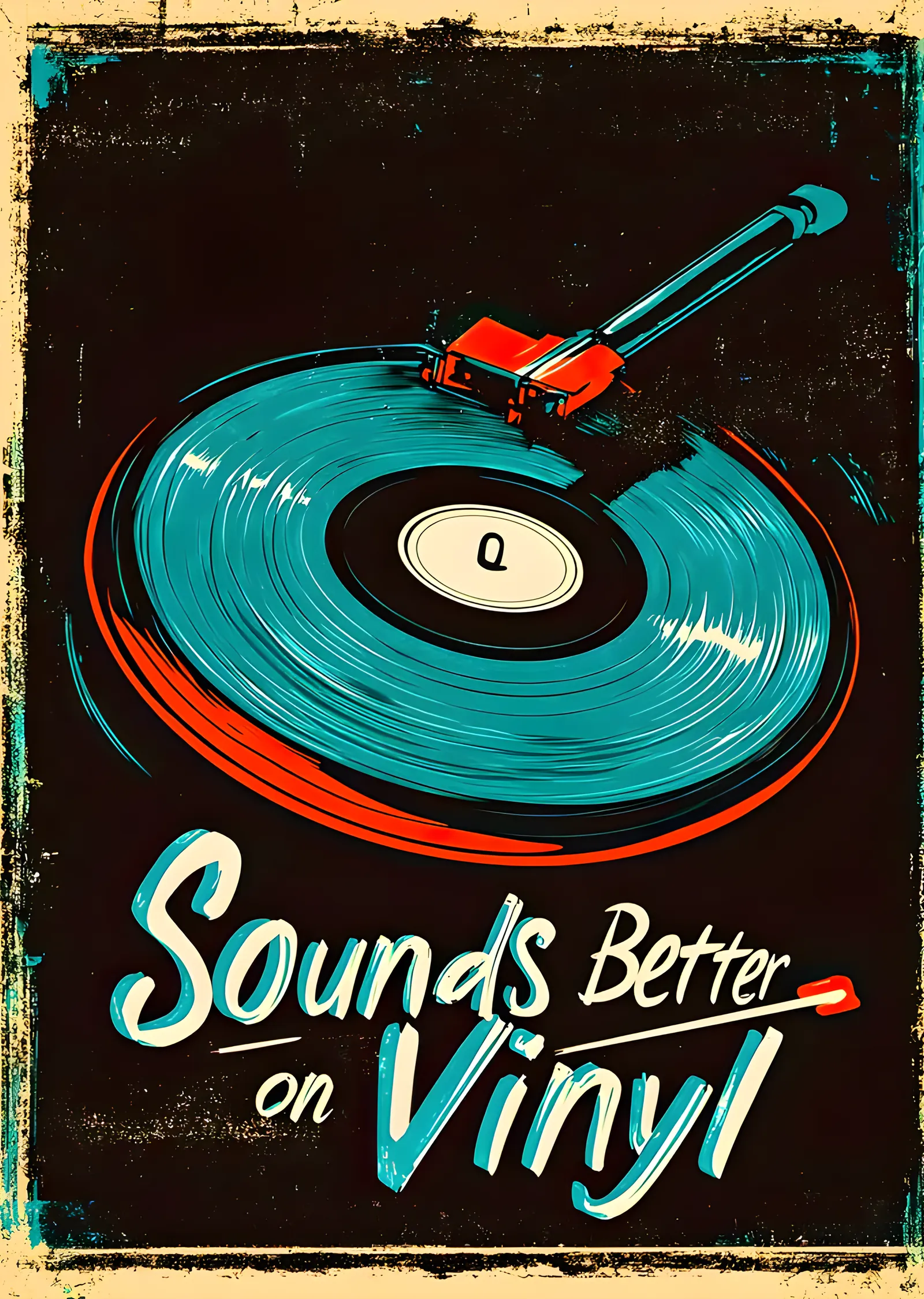 Sounds Better on Vinyl metal tablo
