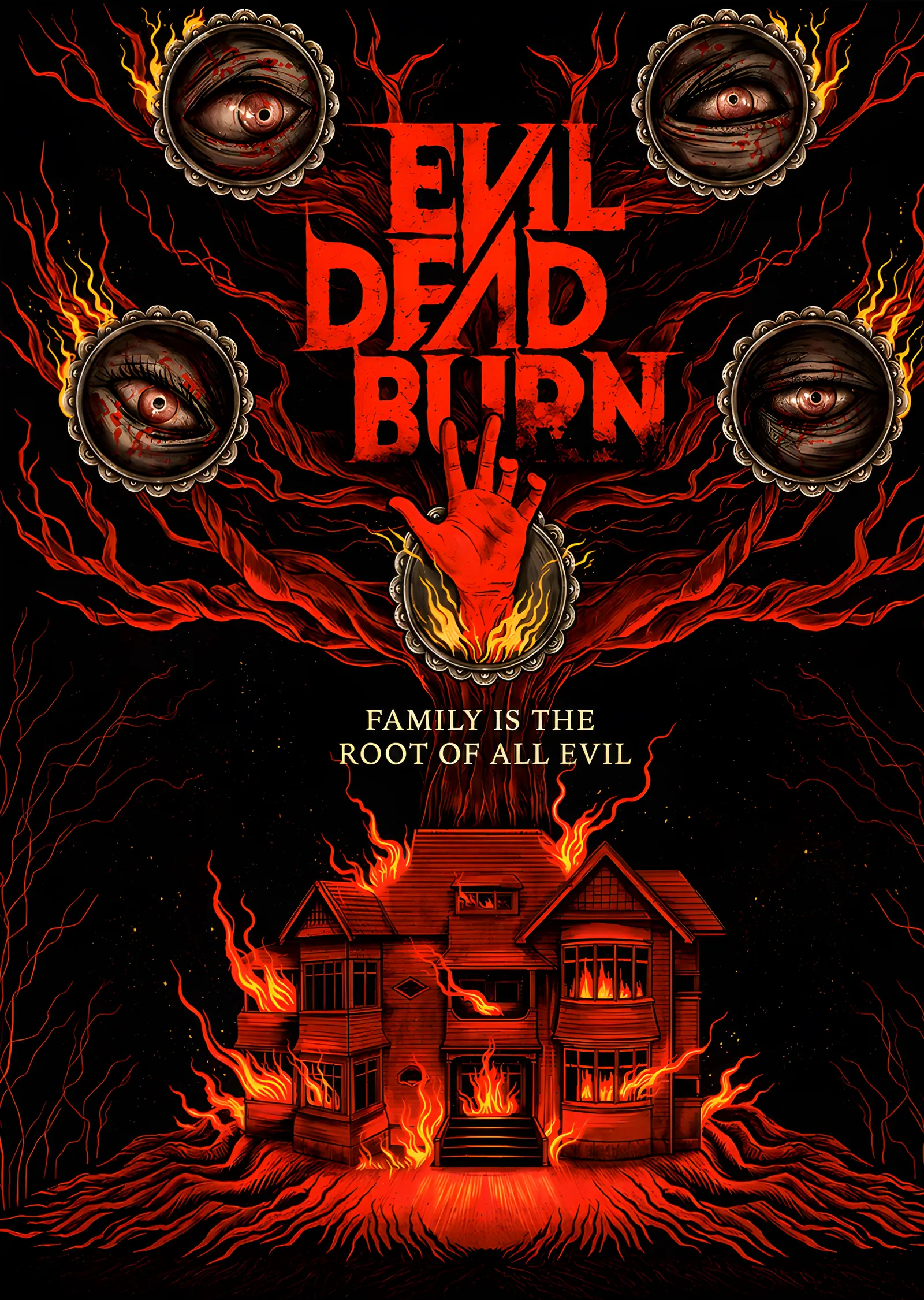 Evil Dead Burn - Alevler İçindeki Ev metal tablo