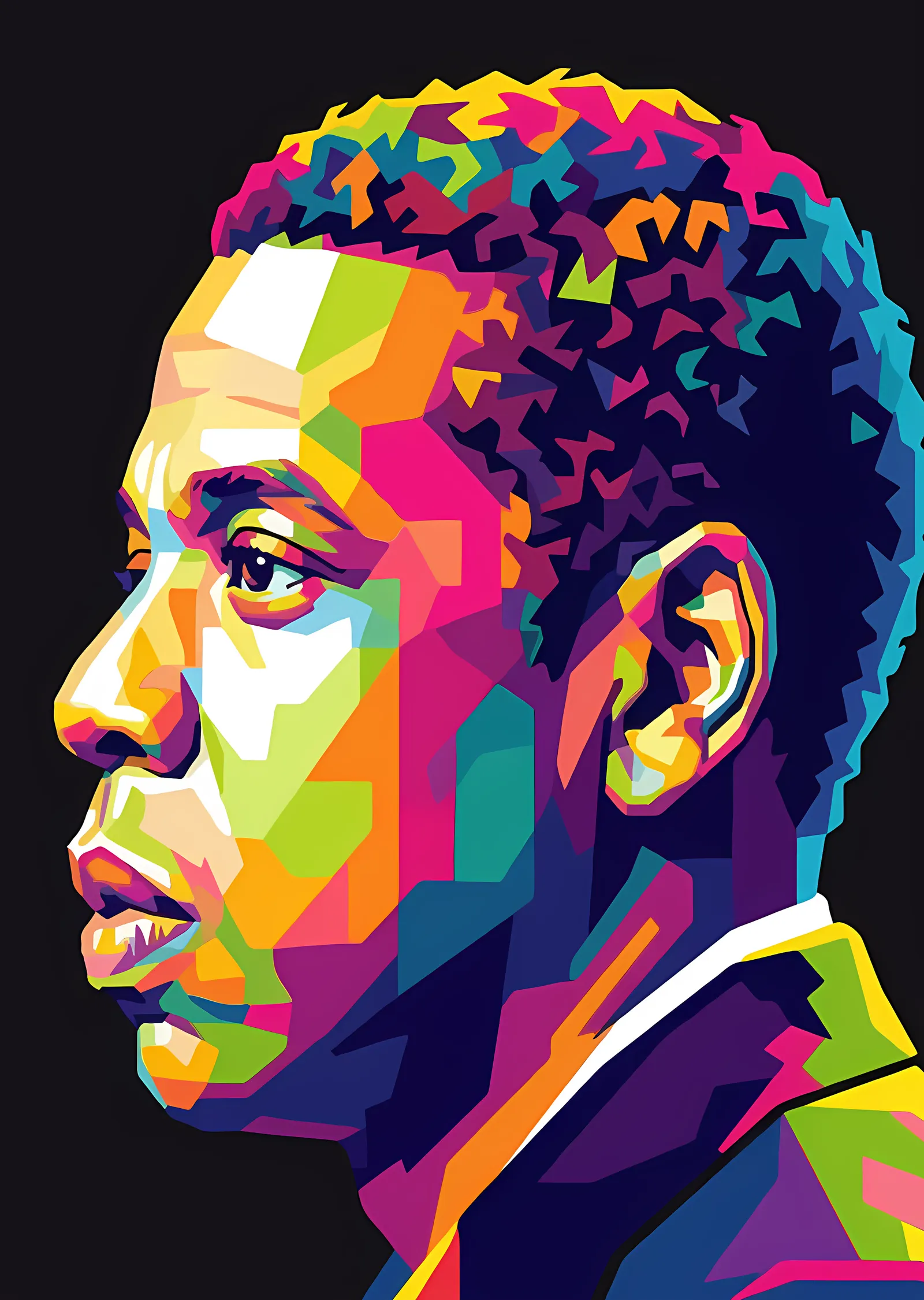 Jay-Z - Renkli Profil Portresi metal tablo