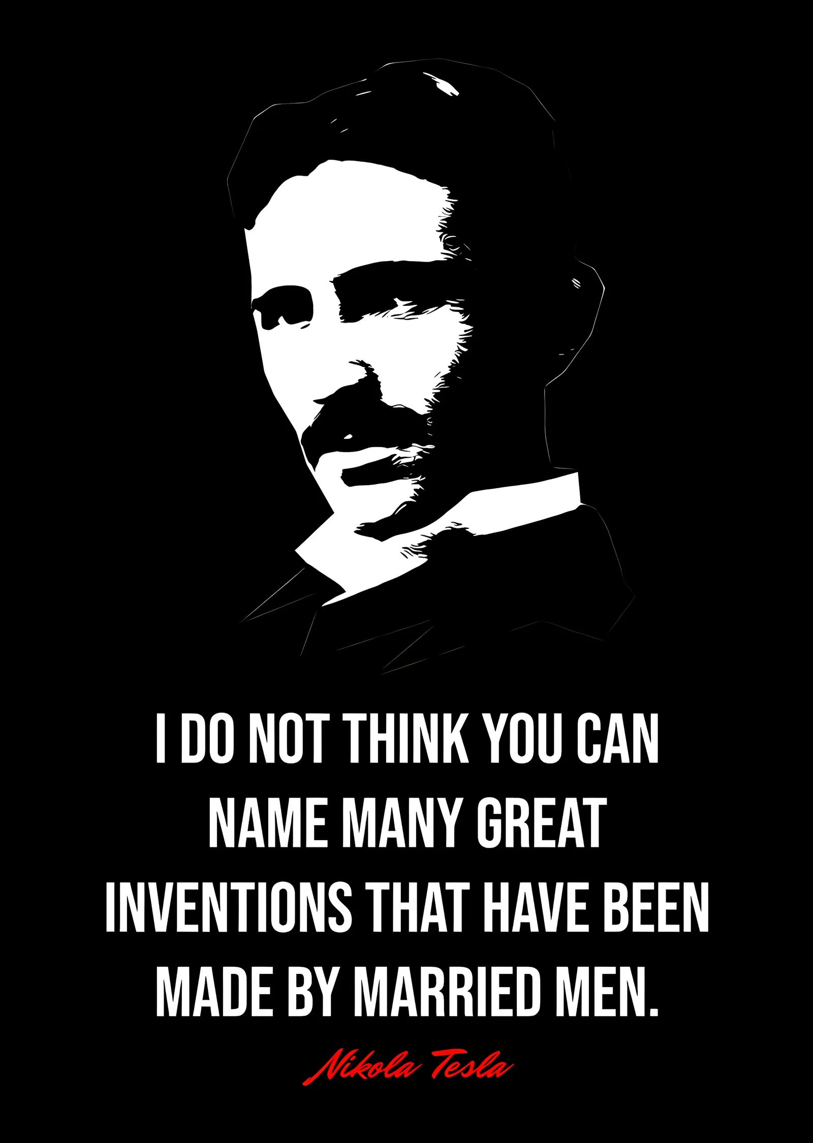 Nikola Tesla - Evli Adamlar metal tablo