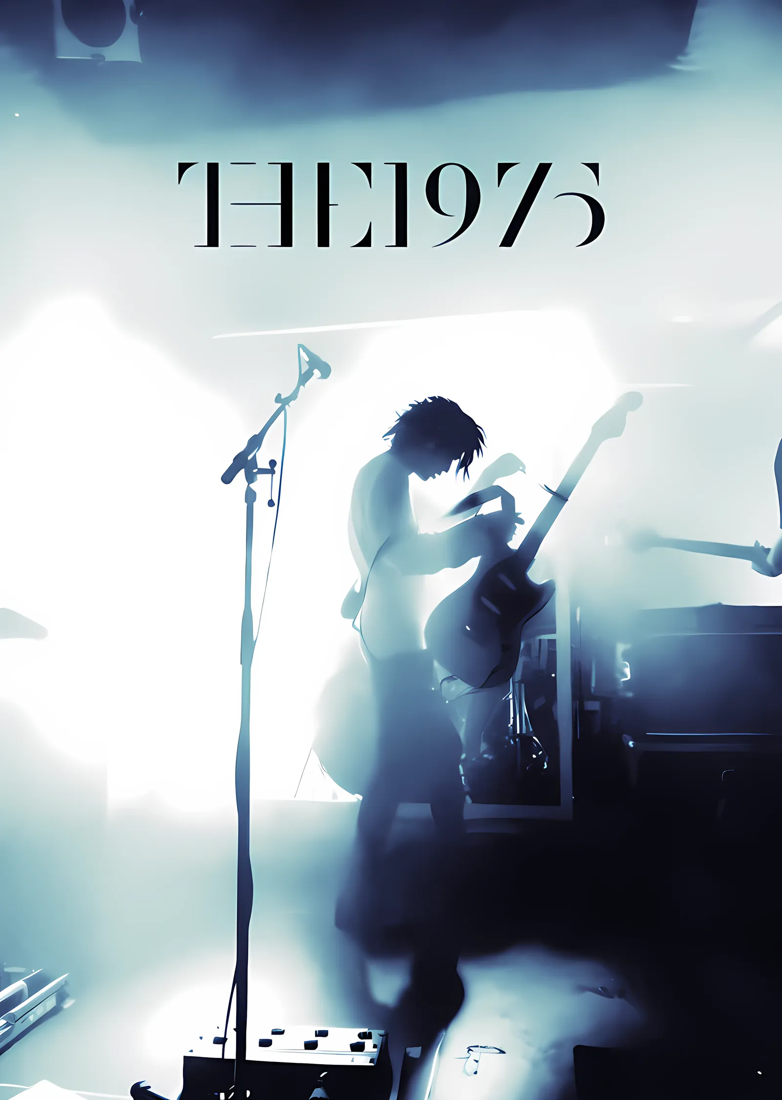The 1975 - Beyaz Işıkta Sahne Silüeti metal tablo