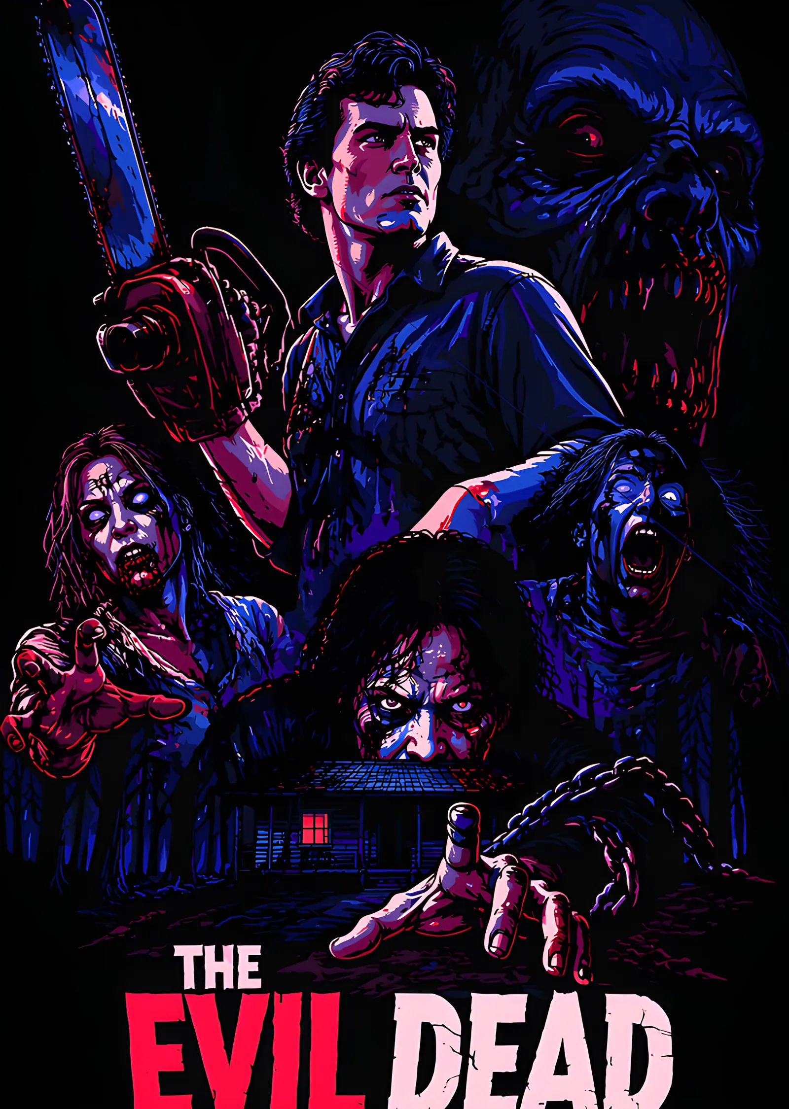 The Evil Dead - Ash Williams ve Testere metal tablo