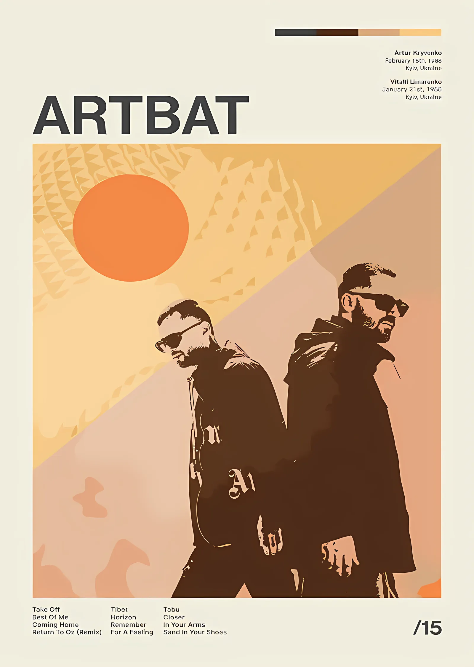 ARTBAT - Turuncu Güneş metal tablo