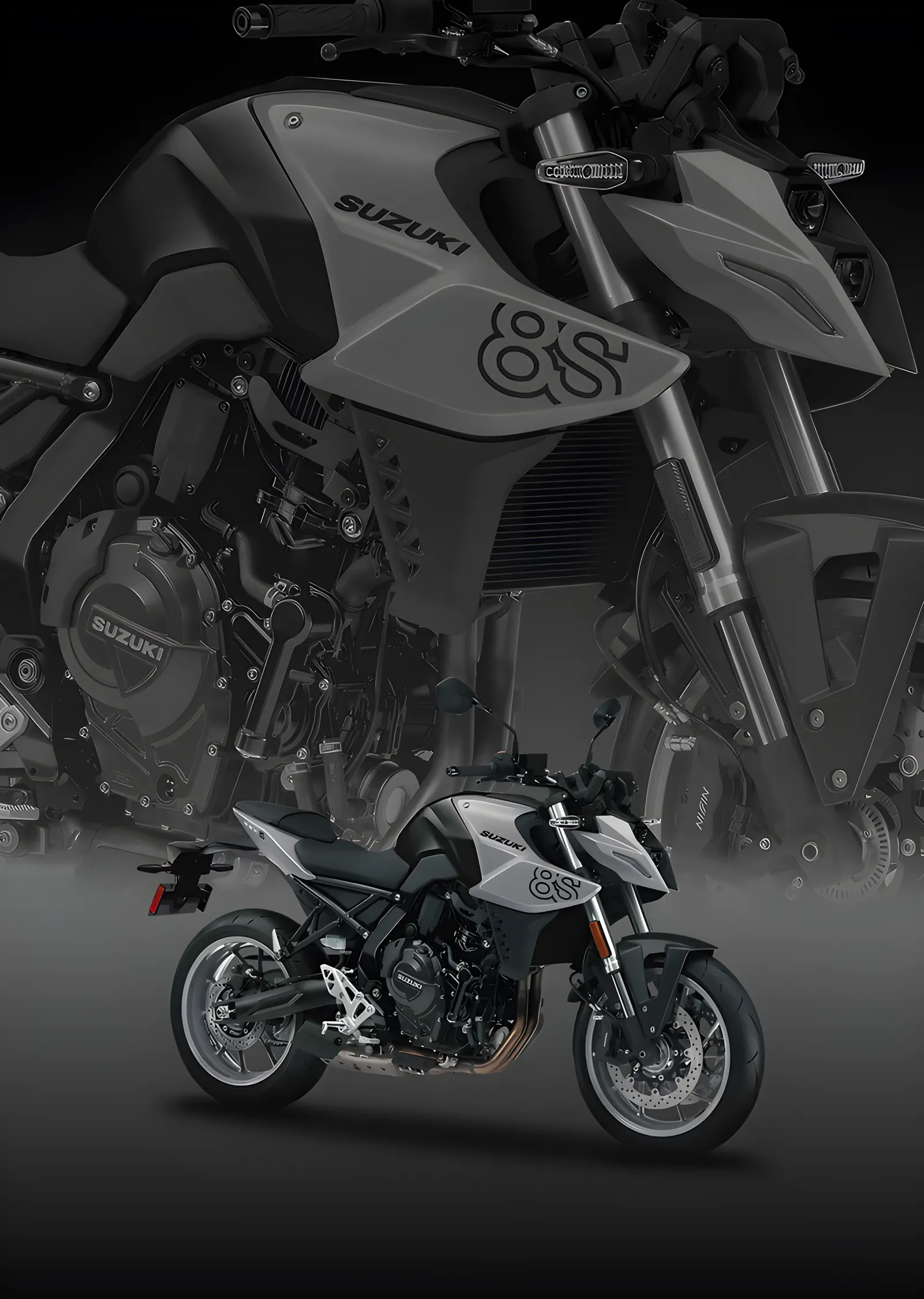 Suzuki V-Strom - Gri Zemin metal tablo