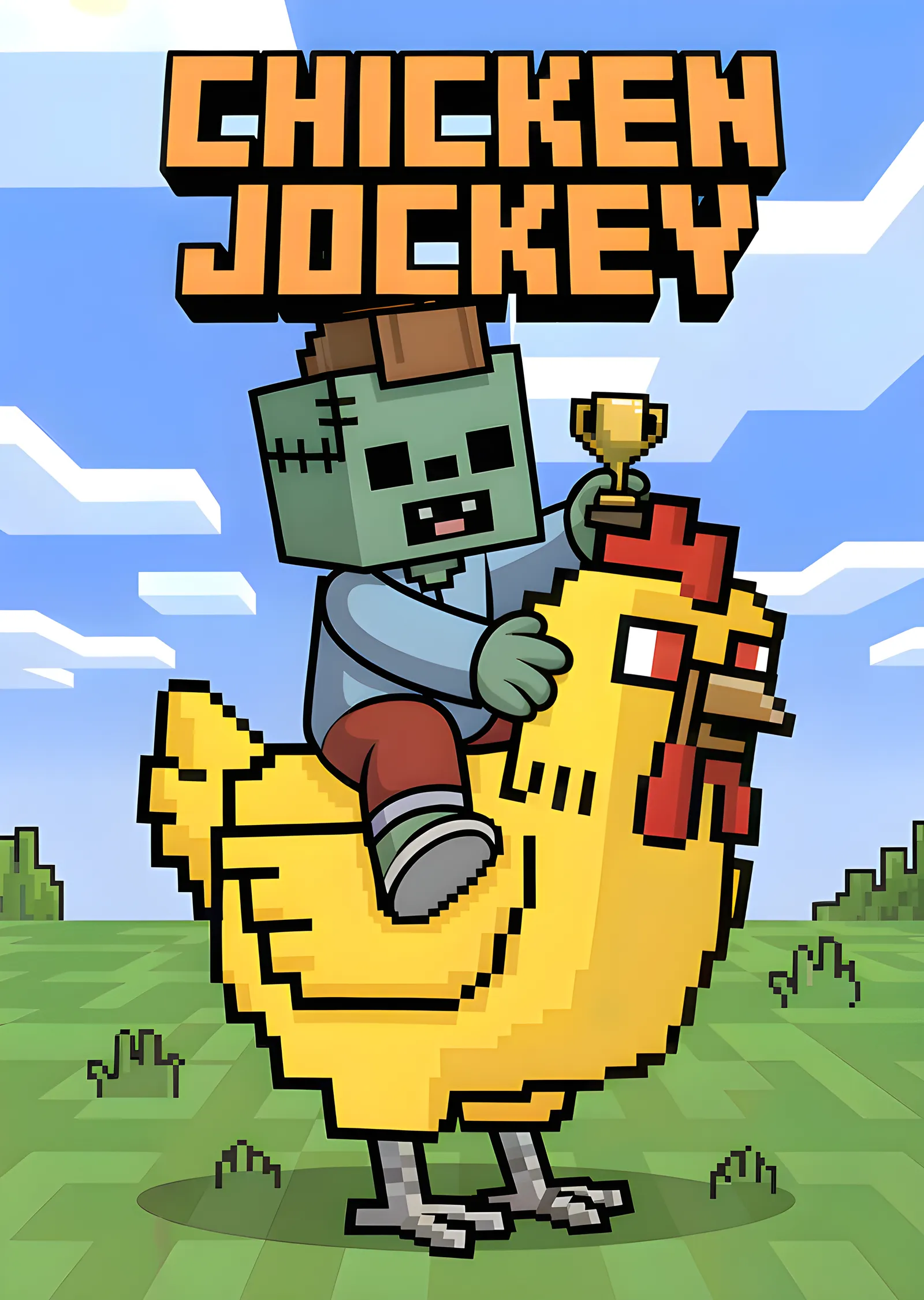 Minecraft - Chicken Jockey Kupa Töreni metal tablo