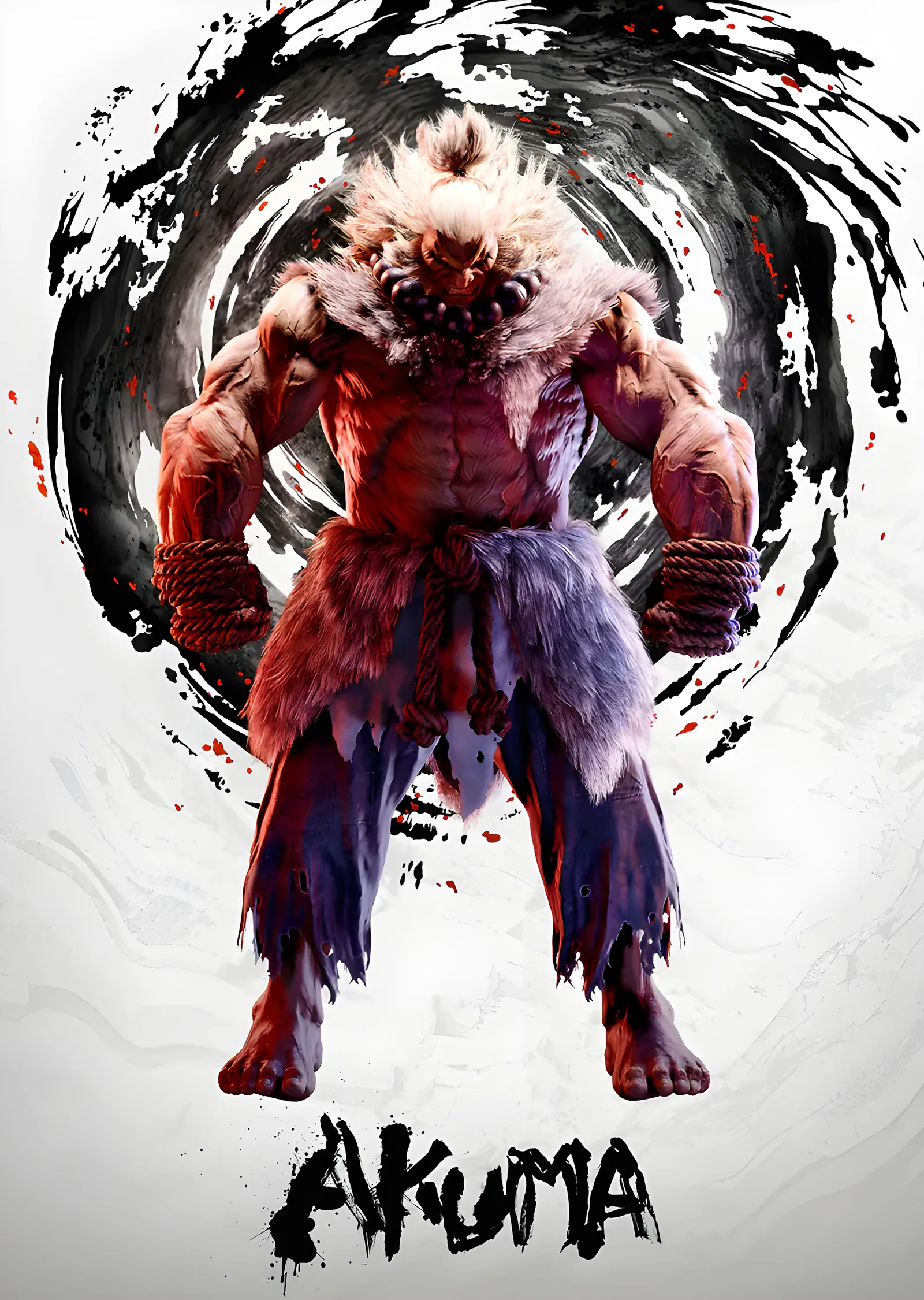 Akuma - Mürekkep Halkasında Dövüşçü metal tablo