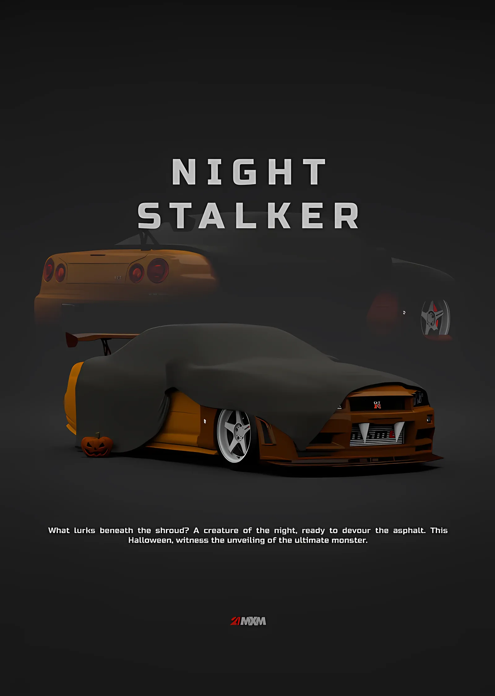 Night Stalker - Örtülü Spor Otomobil metal tablo