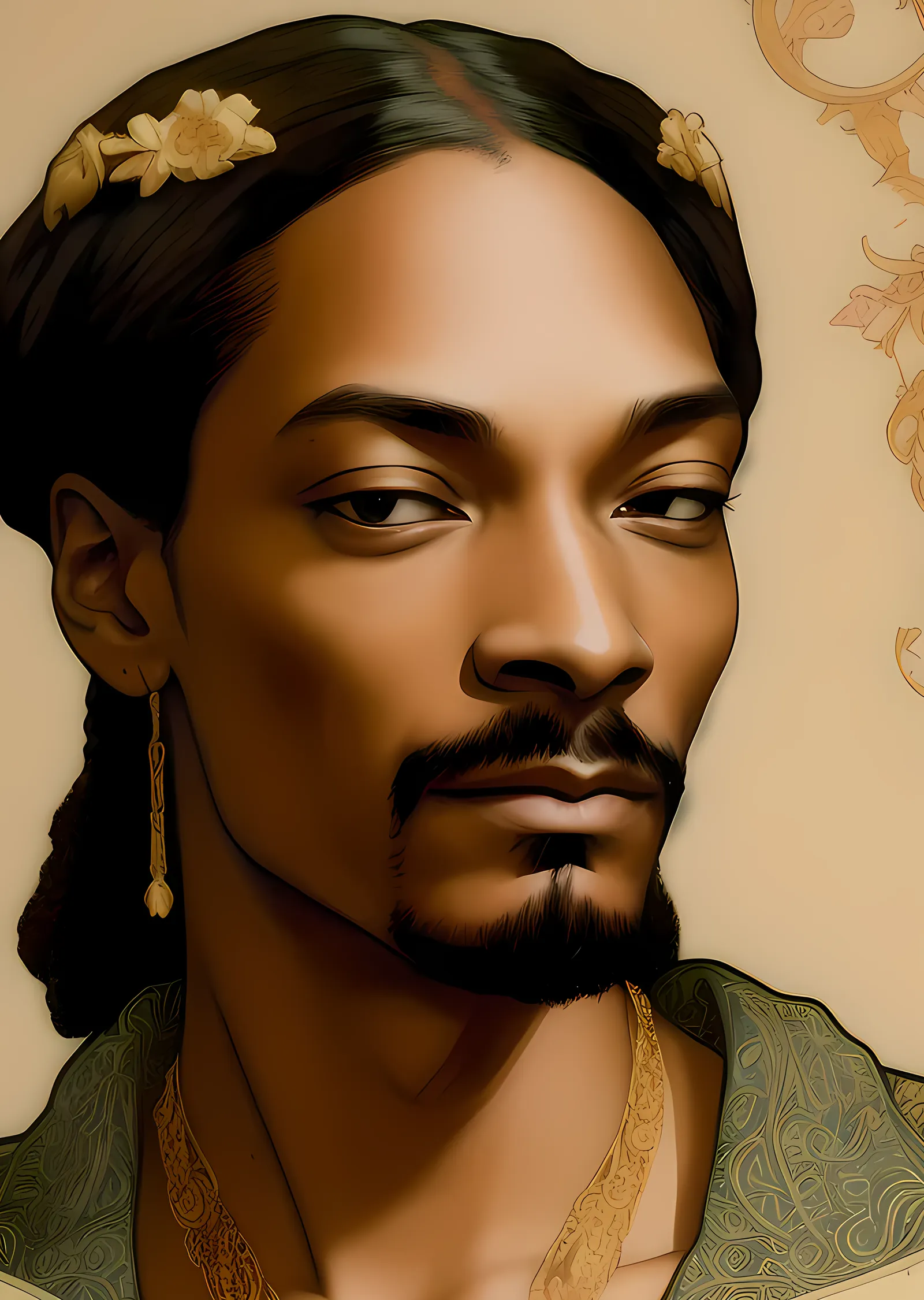 Snoop Dogg - Altın Işıkta Portre metal tablo