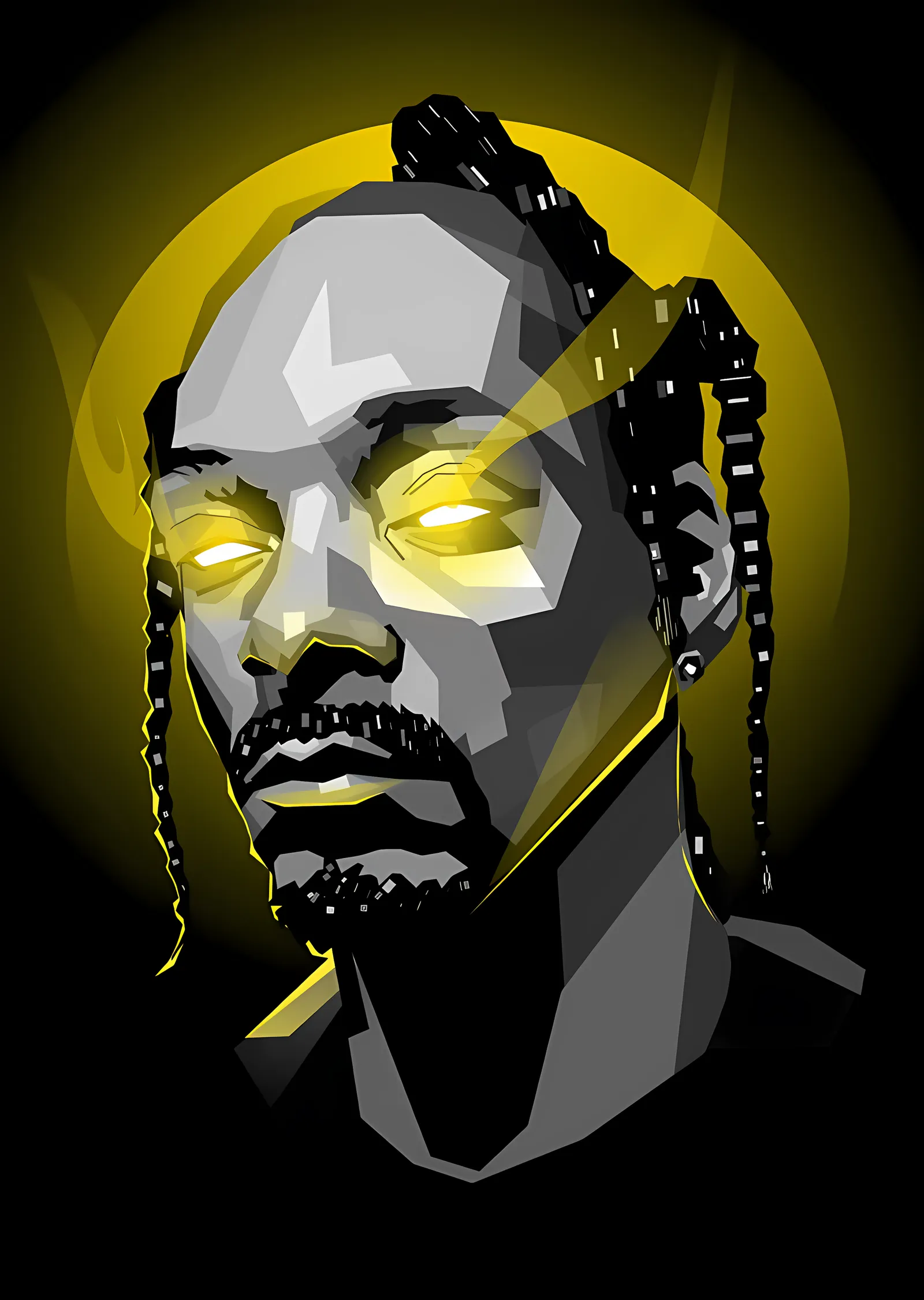 Snoop Dogg - Sarı Halede Portre metal tablo