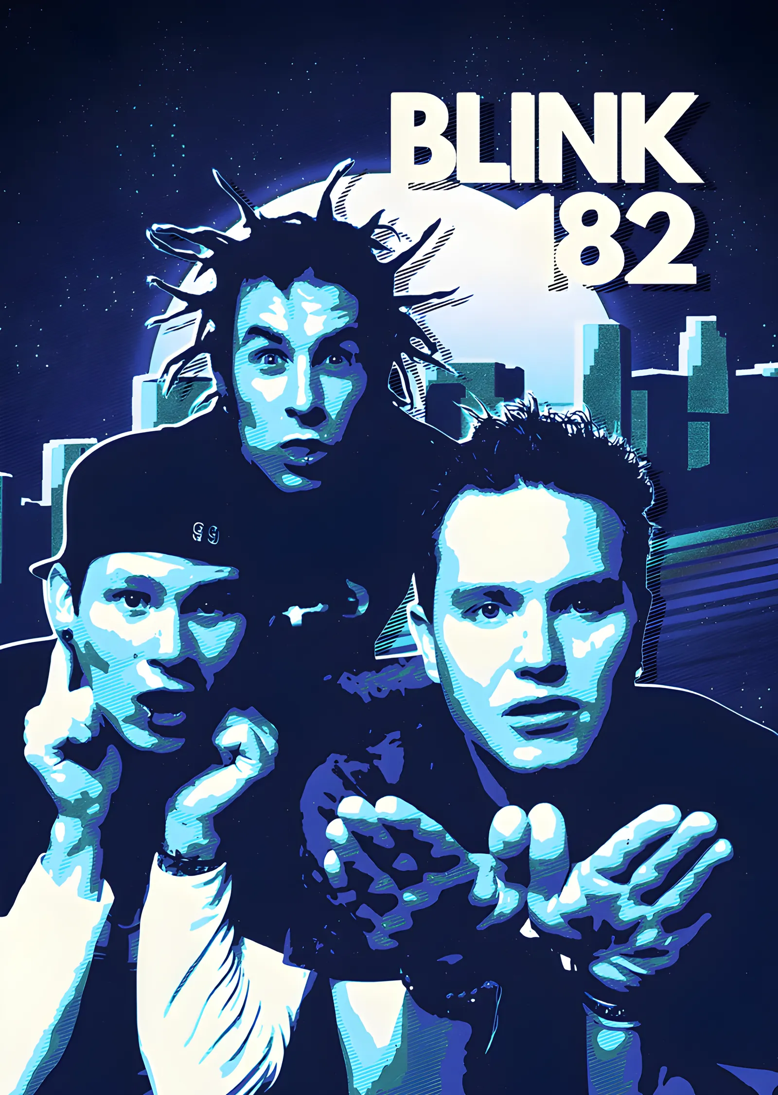 Blink-182 - Mavi Gece Şehri metal tablo