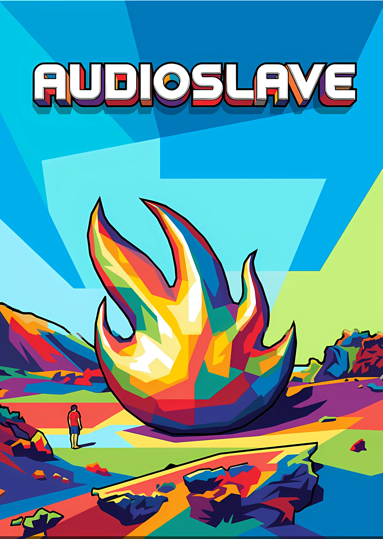 Audioslave - Renkli Alev Kompozisyonu metal tablo