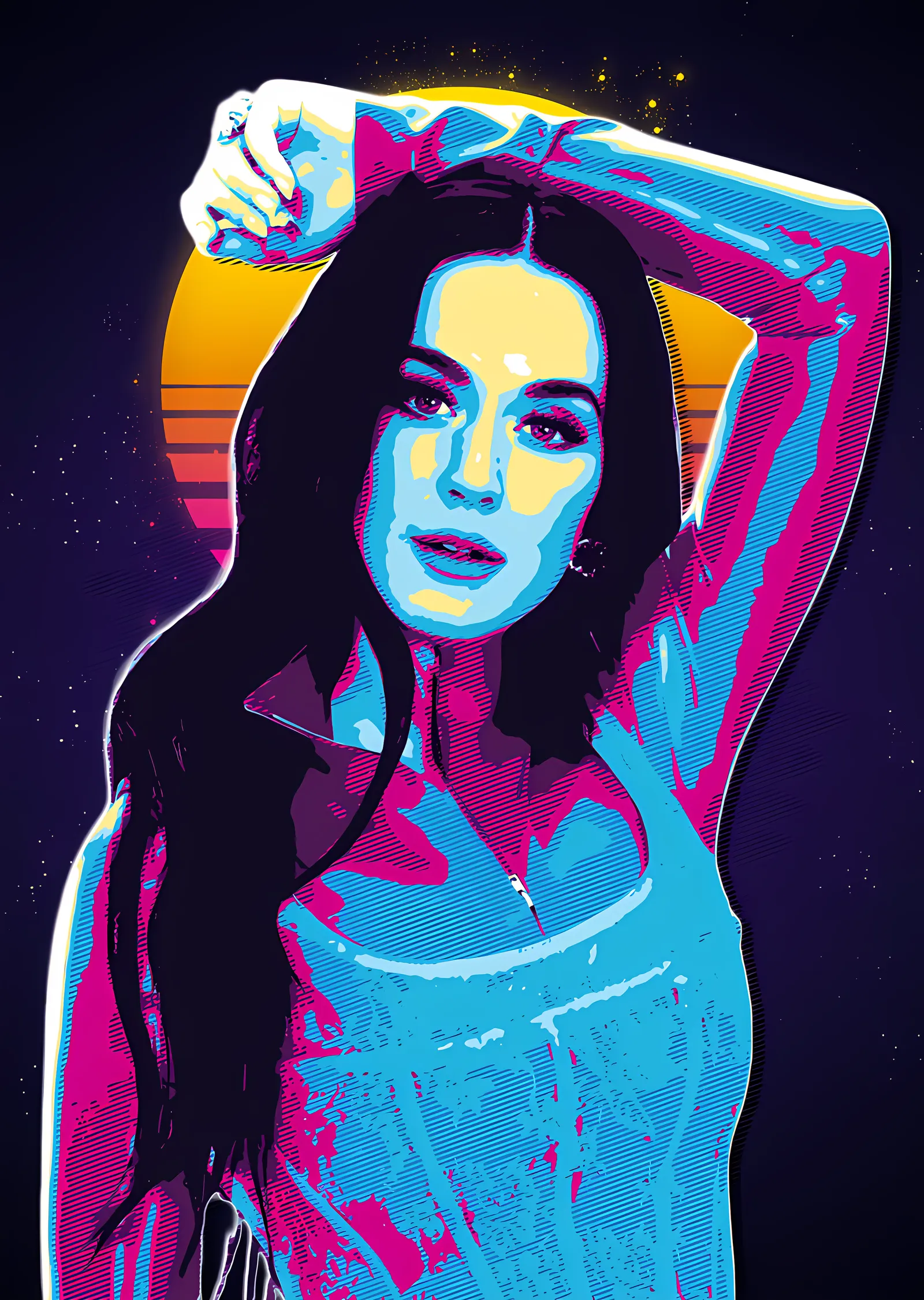 Katy Perry: Neon Duotone metal tablo