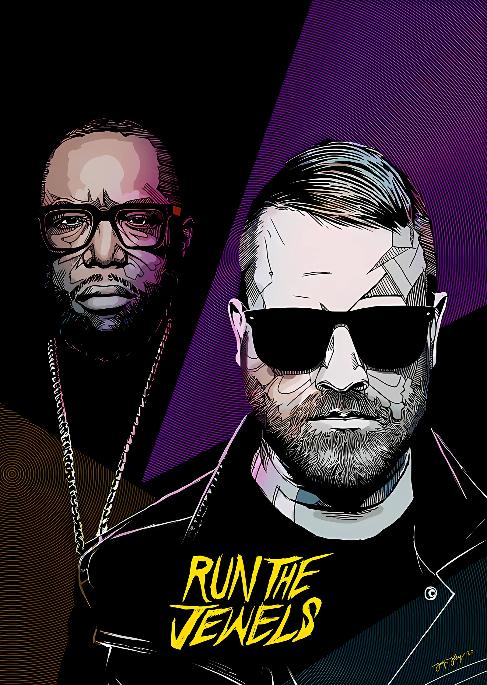 Run the Jewels - İkili Portre metal tablo