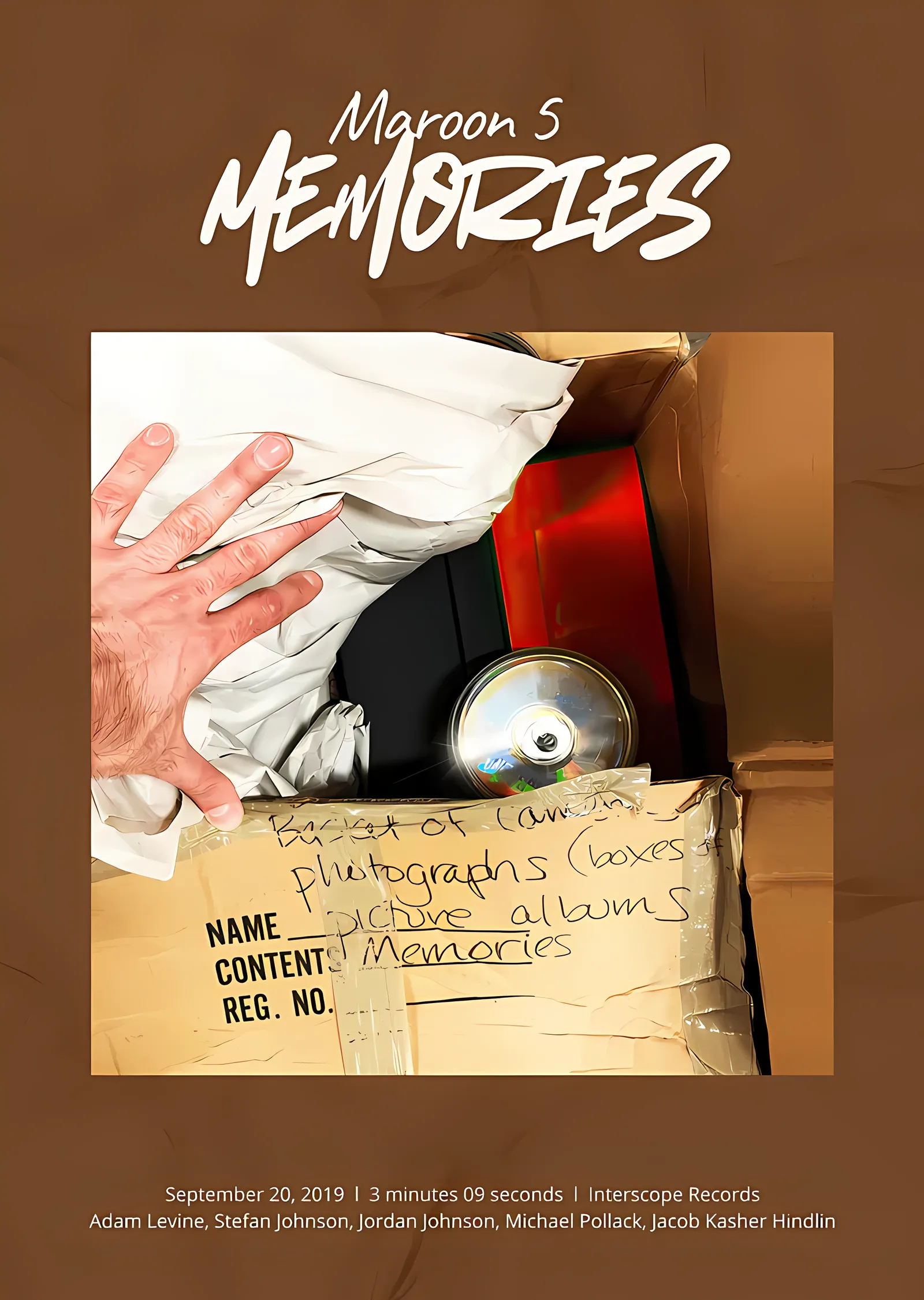 Maroon 5 - Memories metal tablo
