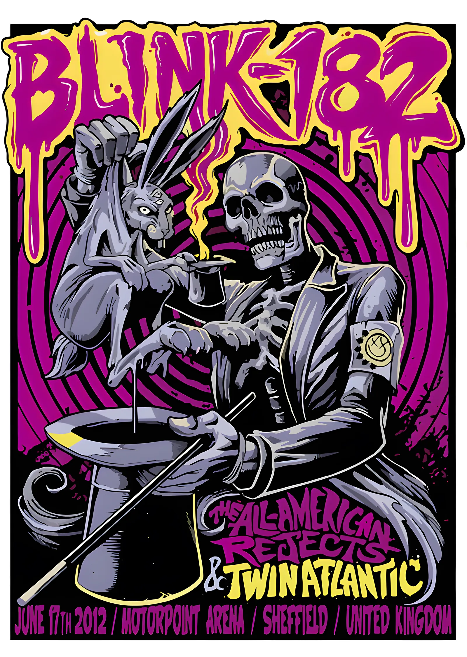 Blink-182 - Silindir Şapkalı İskelet Sihirbaz metal tablo