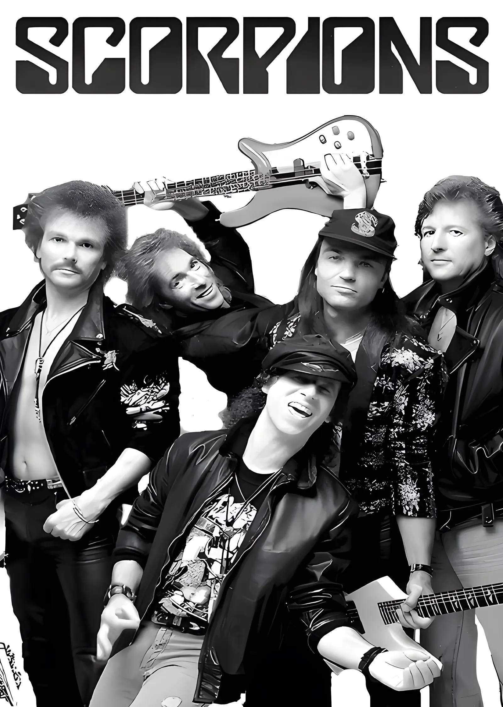 Scorpions - Siyah Beyaz Grup Karesi metal tablo