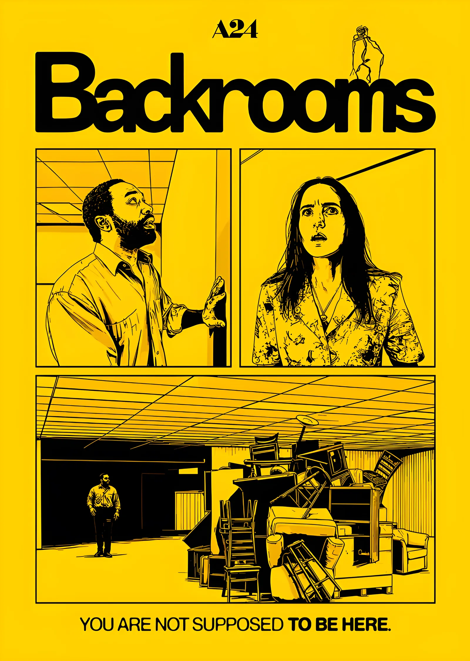 Backrooms - Çizgi Roman Panelleri metal tablo