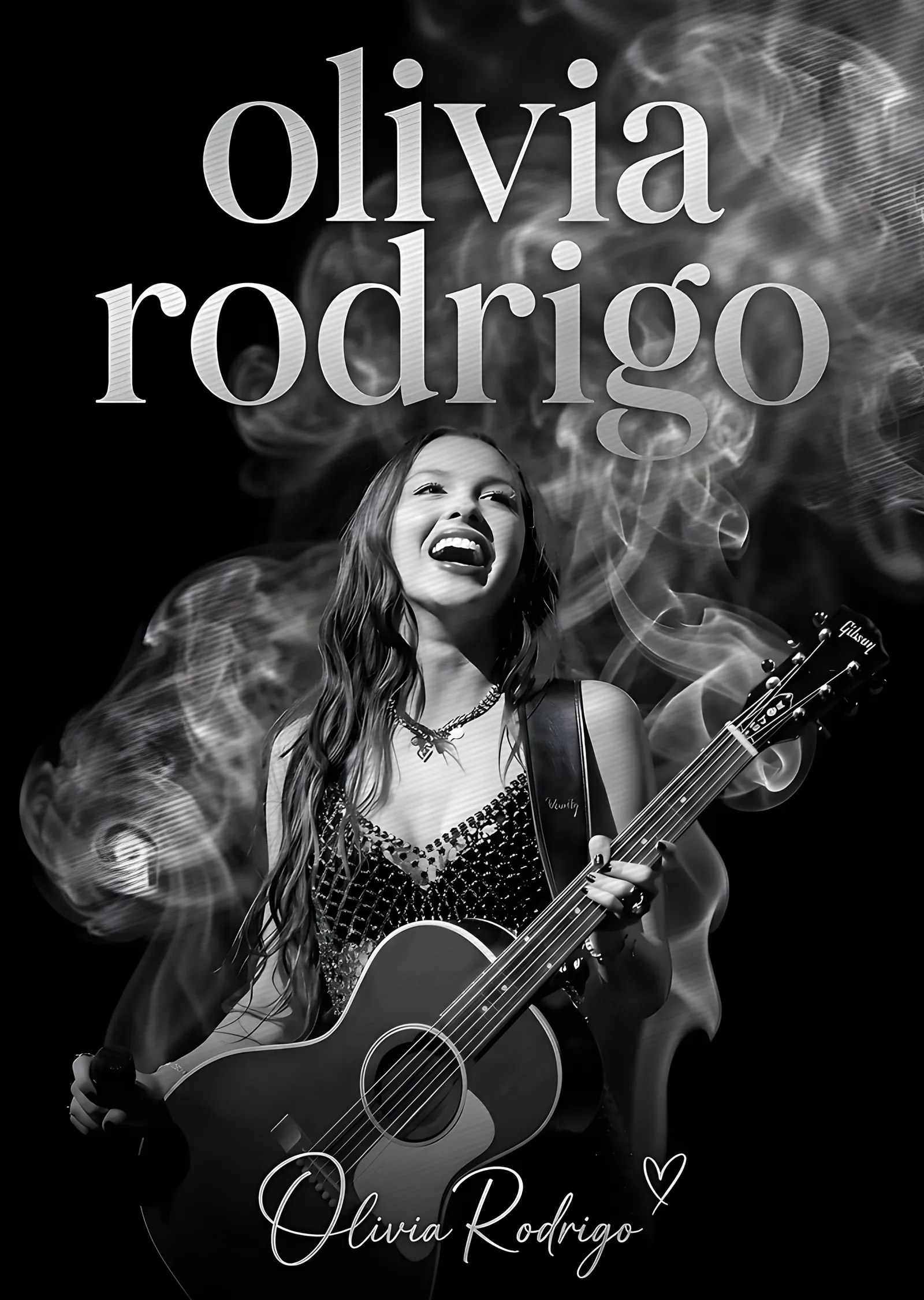 Olivia Rodrigo - Dumanlı Akustik metal tablo