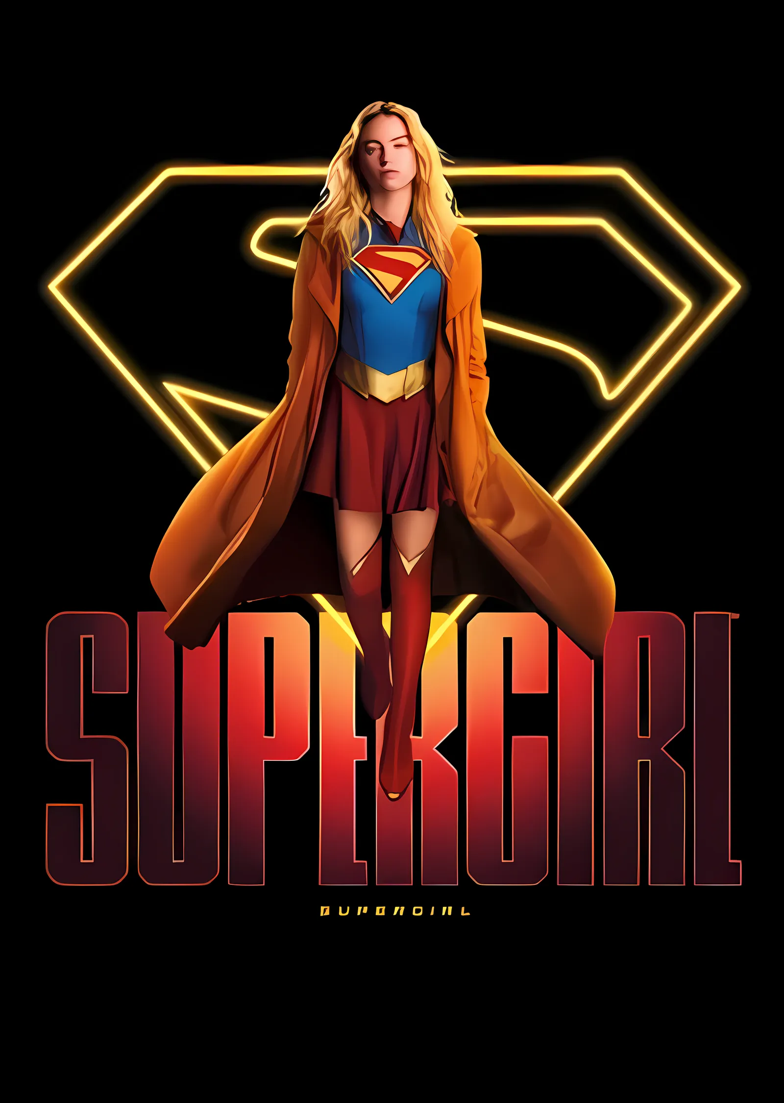 Supergirl: Neon Logo metal tablo