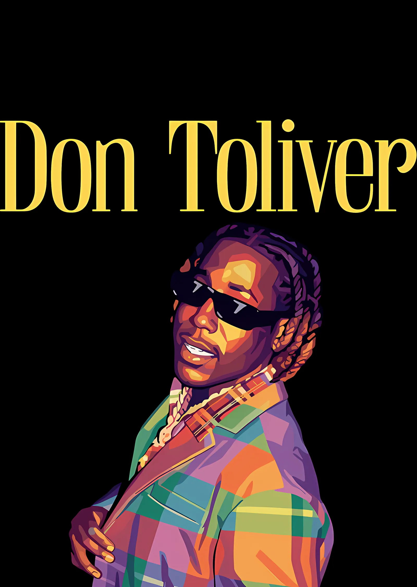Don Toliver - Sarı Yazılı WPAP Karesi metal tablo