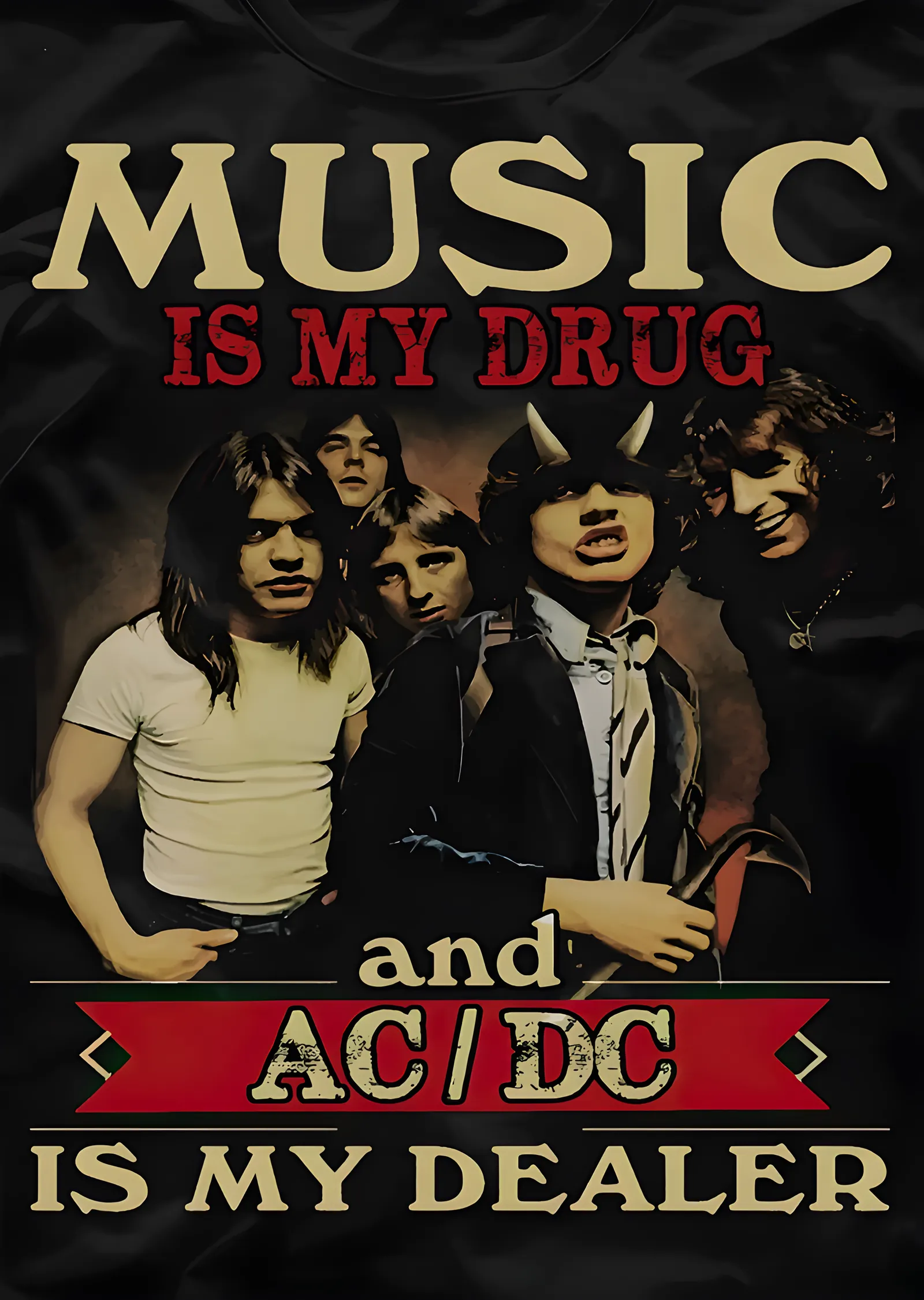 AC/DC - Music Is My Drug Afişi metal tablo