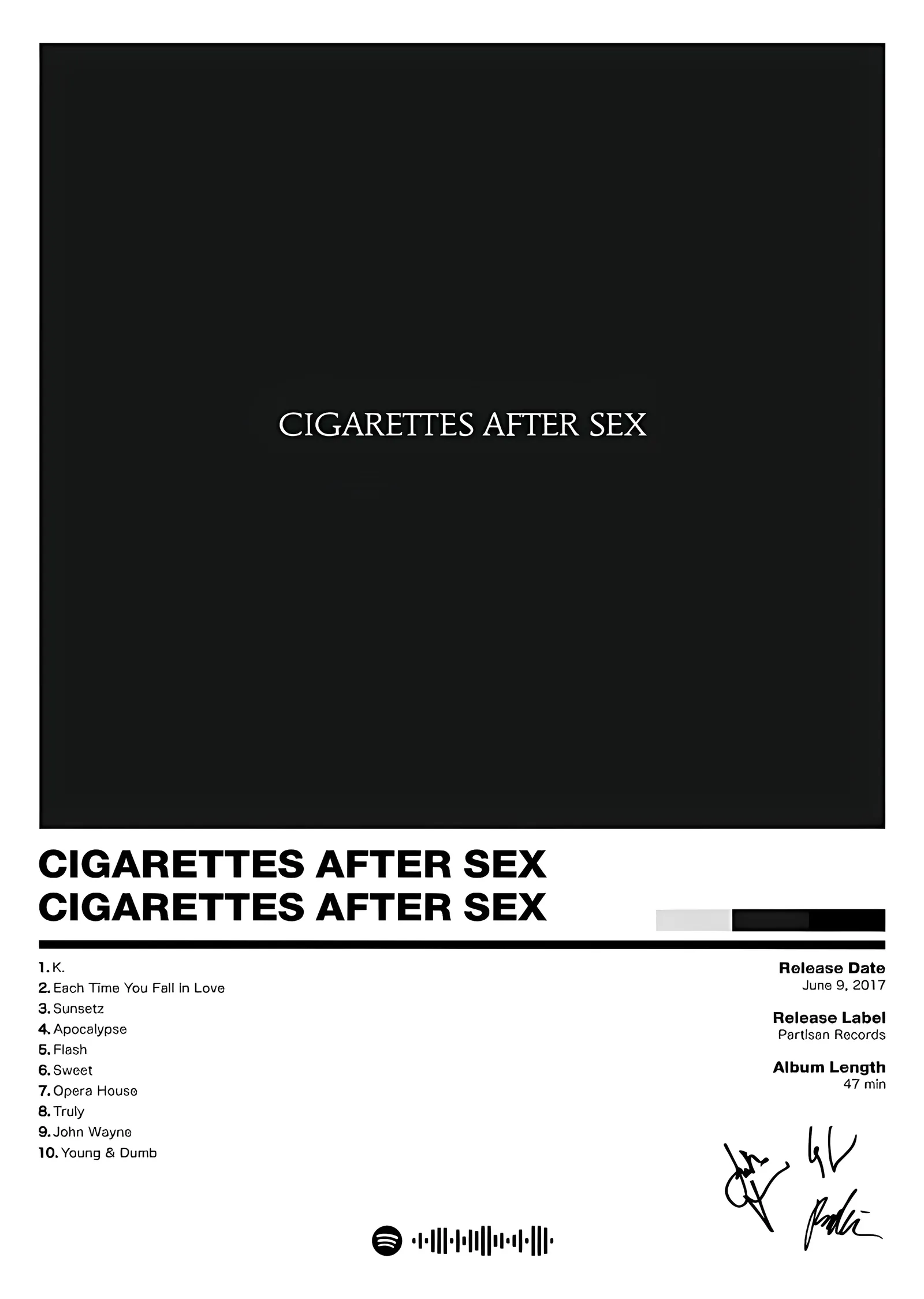 Cigarettes After Sex - Siyah Kapak Künyesi metal tablo