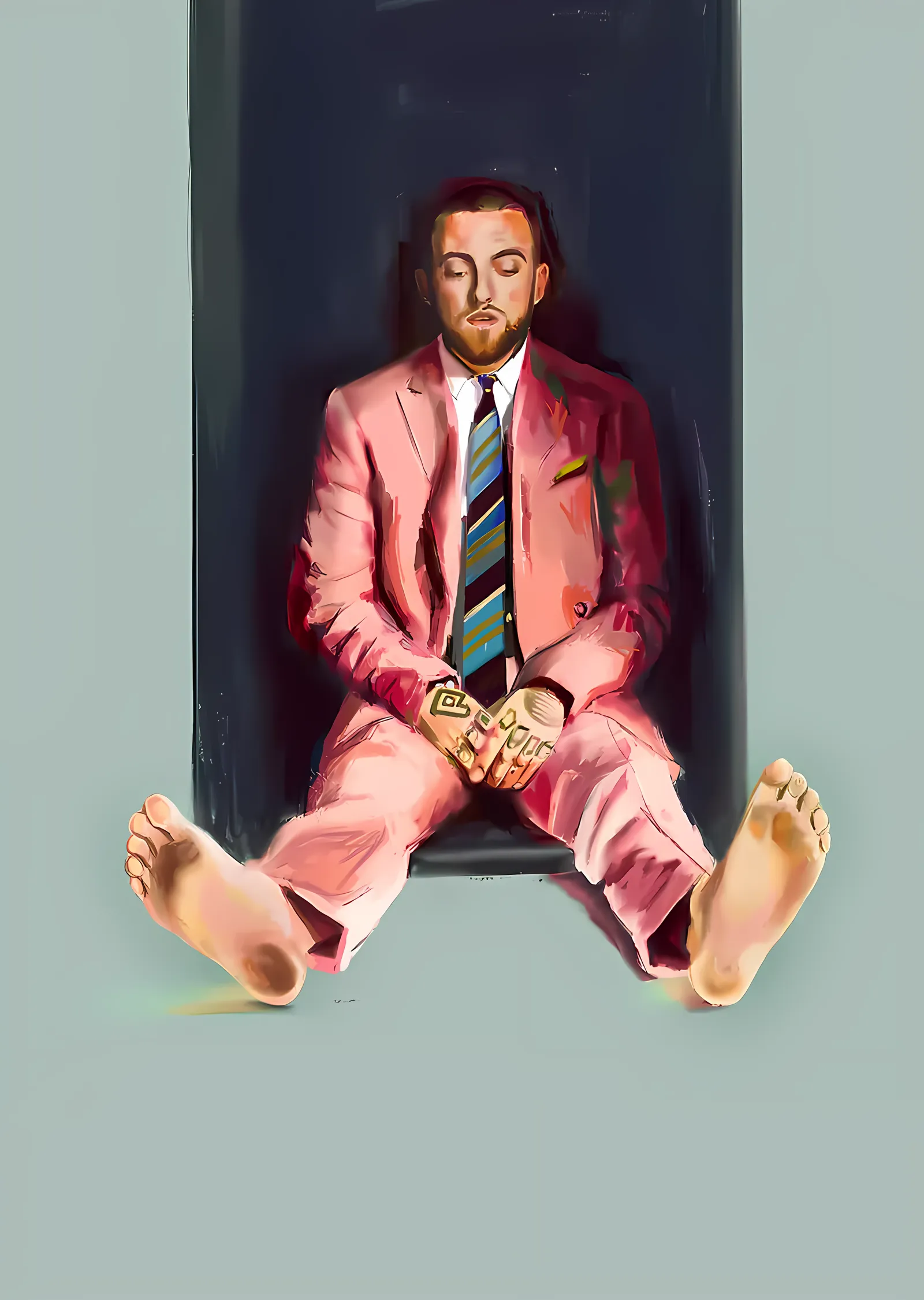 Mac Miller - Pembe Takım Elbise metal tablo