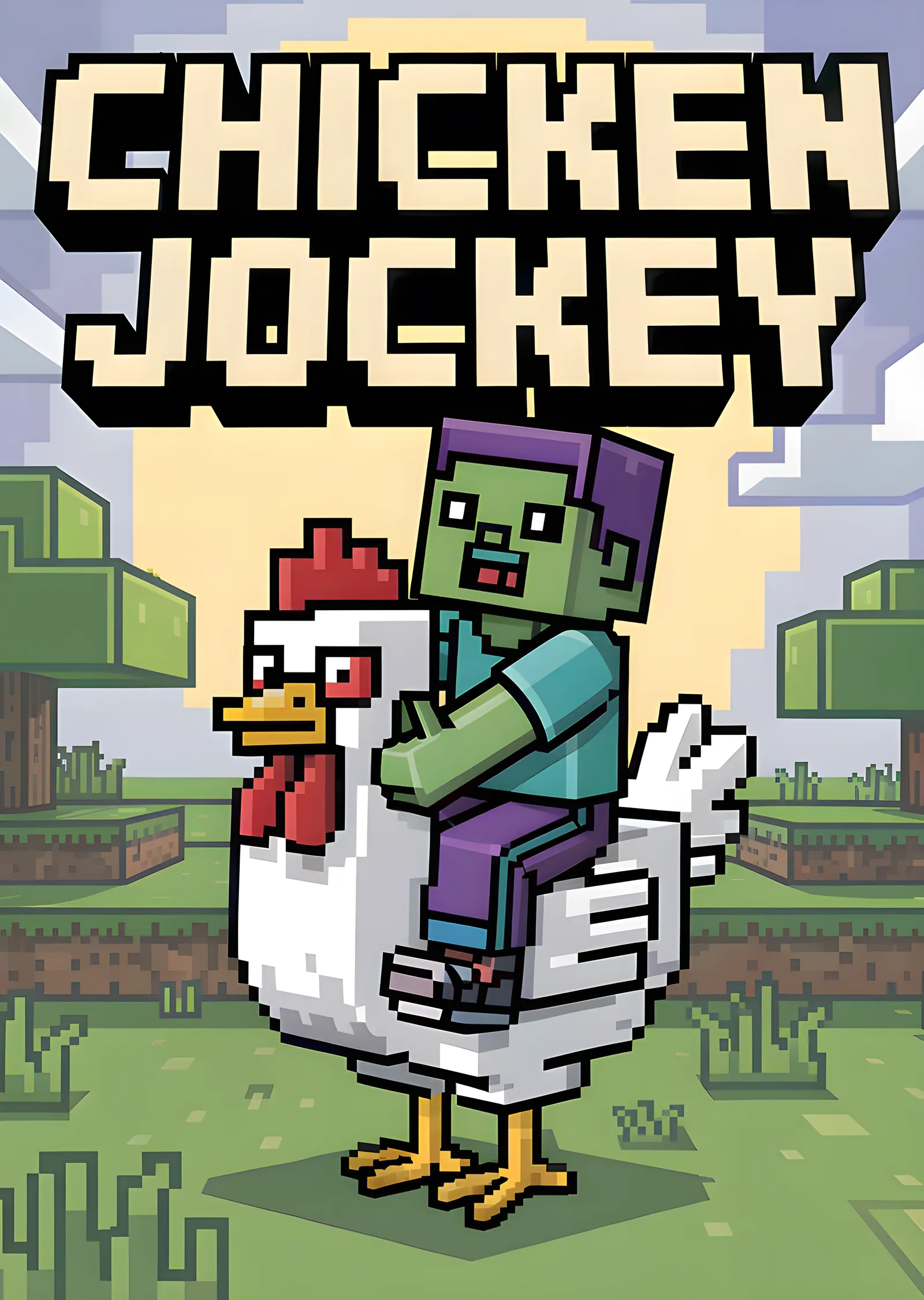 Minecraft - Chicken Jockey Çöl Kenarı metal tablo