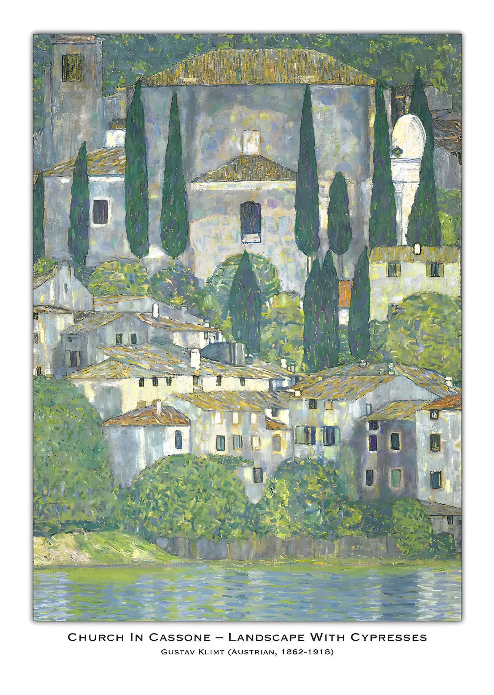 Gustav Klimt - Cassone Kilisesi metal tablo