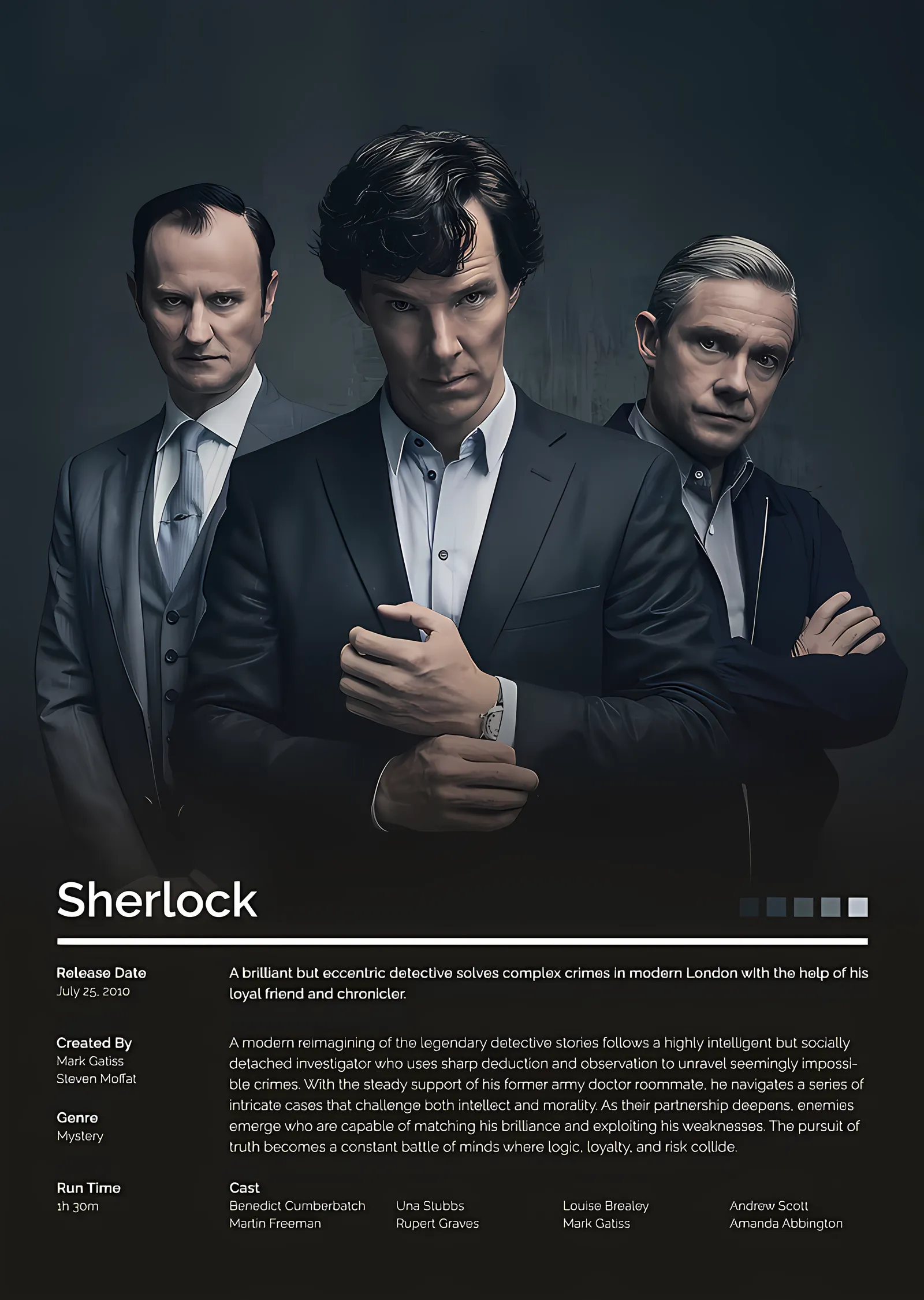Sherlock - Üçlü Kadro Künyesi metal tablo