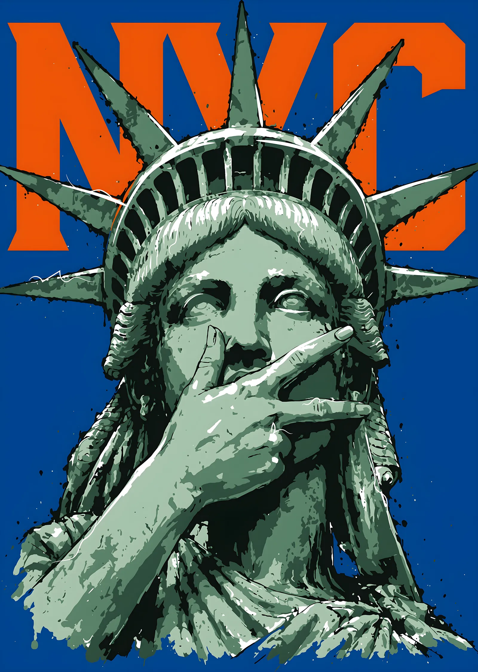 New York - Özgürlük Heykeli Pop Art metal tablo